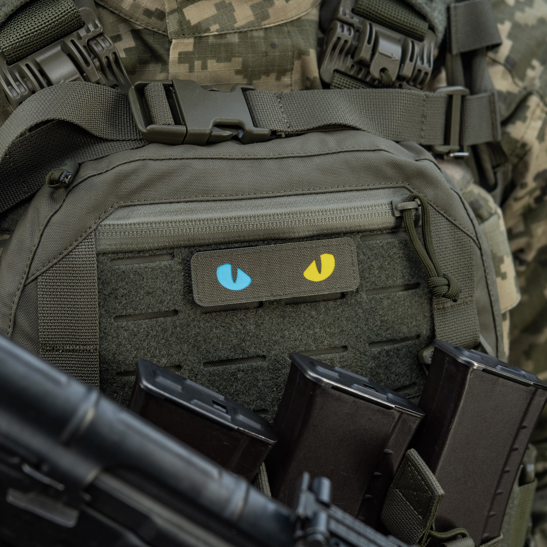 M-Tac нашивка Cat Eyes Laser Cut Ranger Green/Yellow/Blue/GID