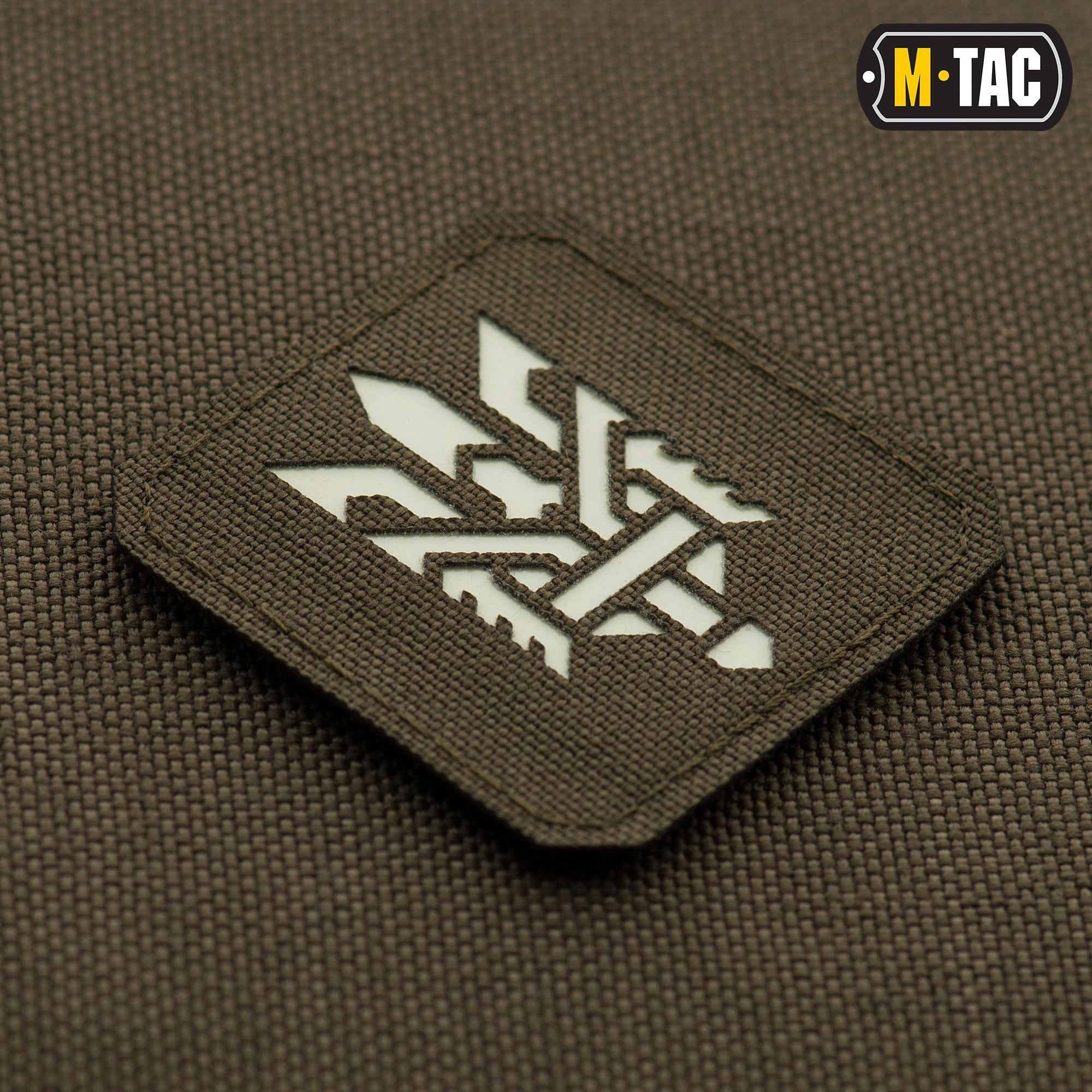 M-Tac нашивка Тризуб (стилізація) Laser Cut мала Ranger Green/світлонакопичувач