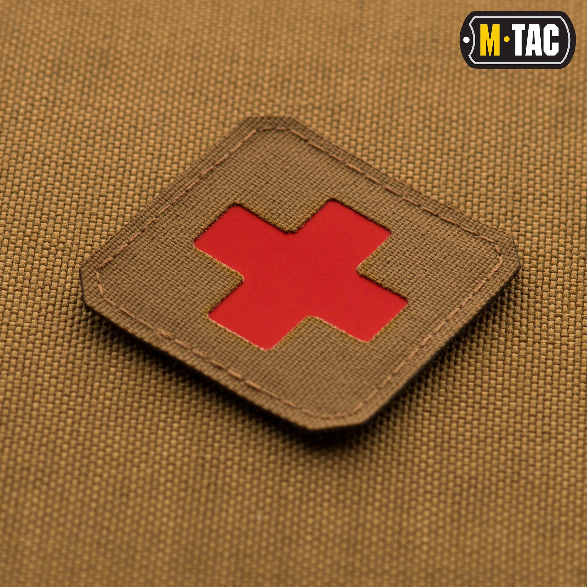 M-Tac нашивка Medic Cross Laser Cut Coyote/Red