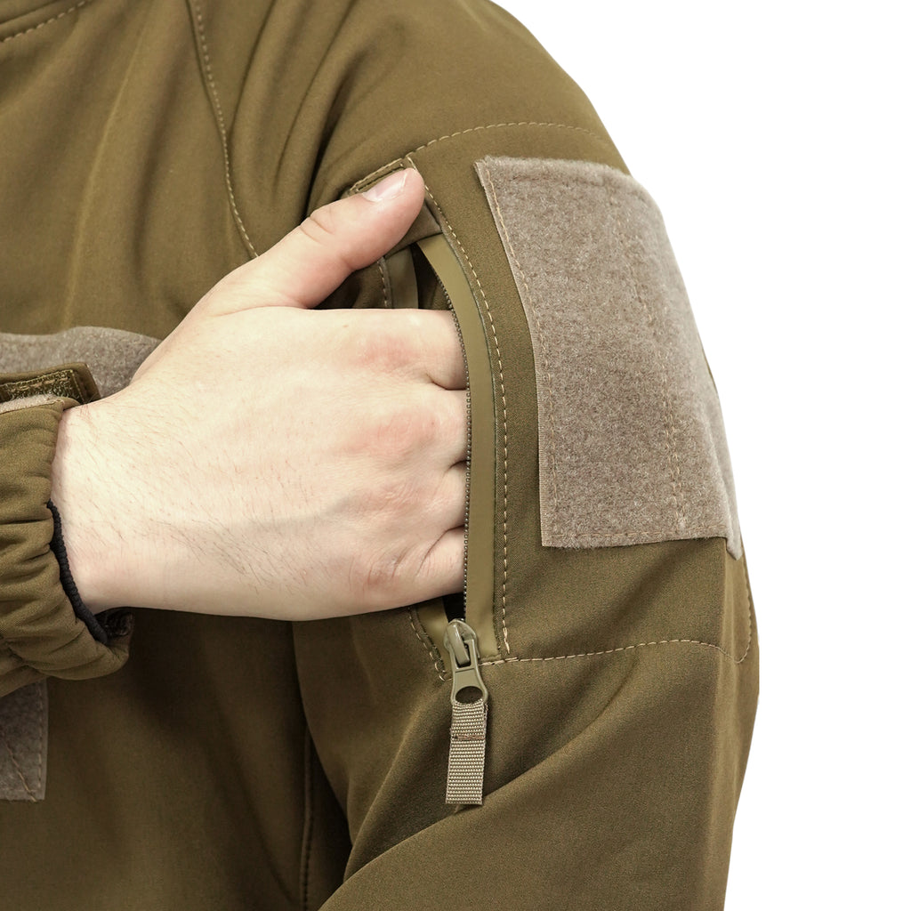 Куртка Windproof Softshell вітрозахисна (койот), водостійка, фліс 320 г/м²
