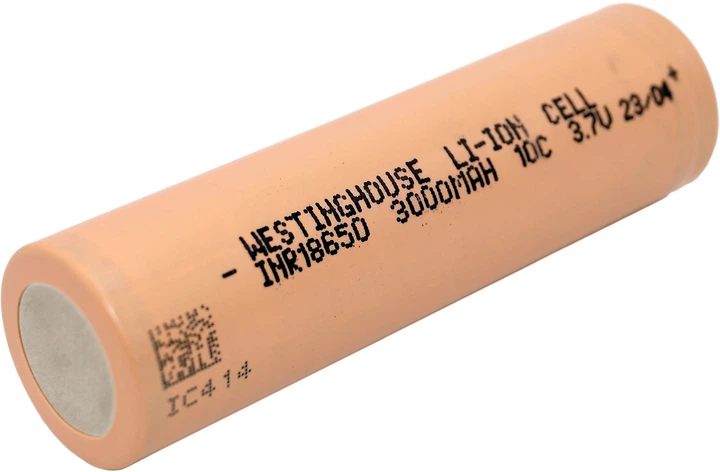 Акумулятор Westinghouse INR18650 3000 mAh 3.7V 10C високострумовий Li-ion Flat Top без захисту