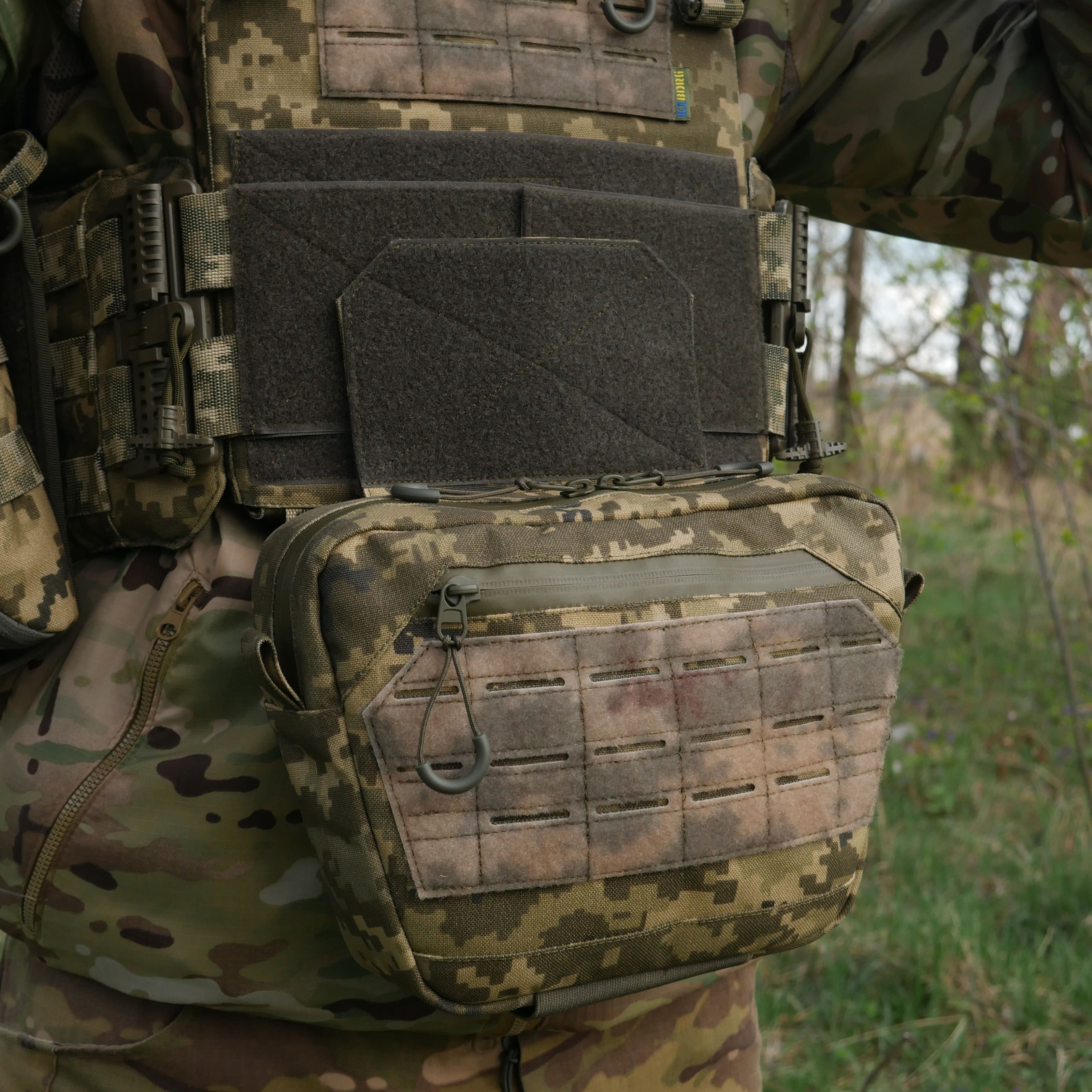 Сумка-напашник XL з балістичним пакетом 1 клас захисту Kiborg GU Сordura Pixel
