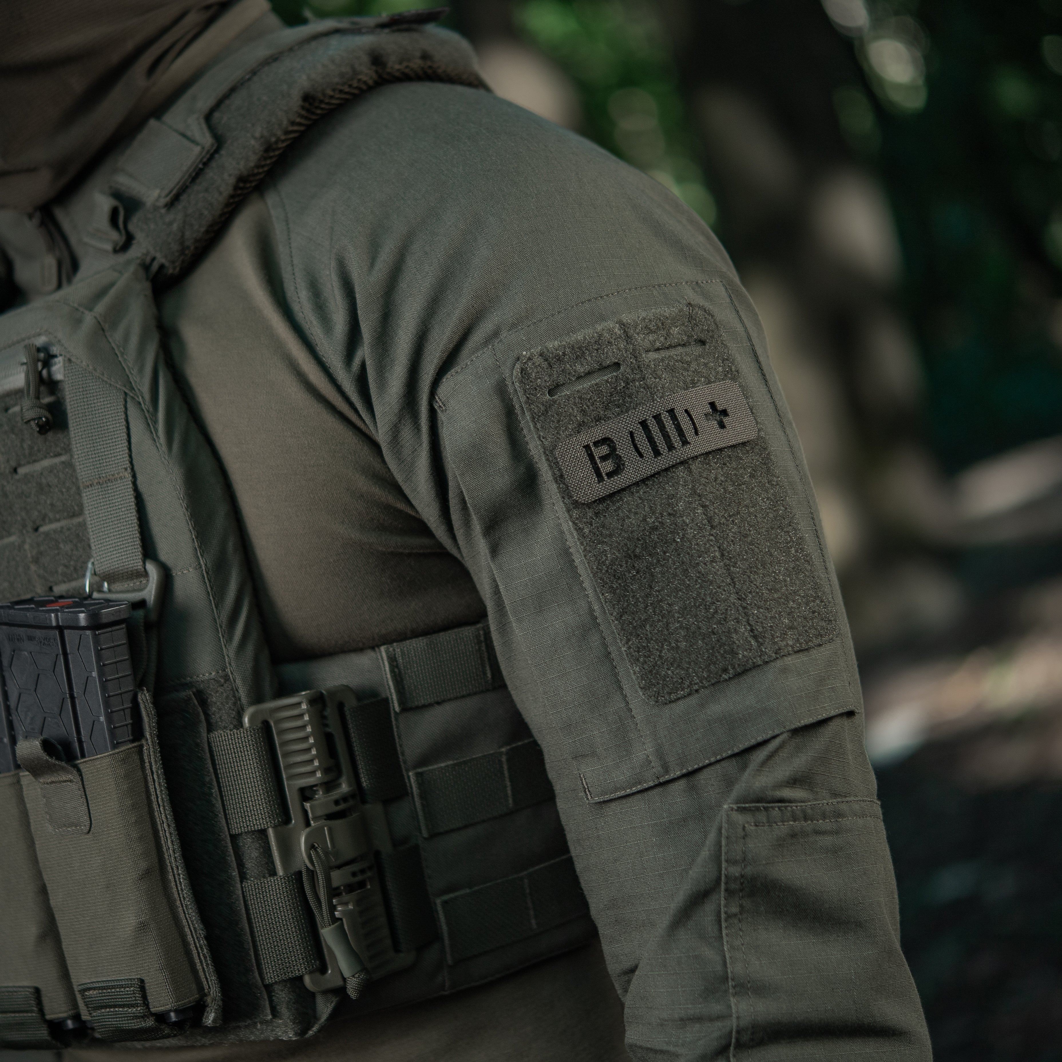M-Tac нашивка група крові B (III) + наскрізна Laser Cut 25х80 Ranger Green