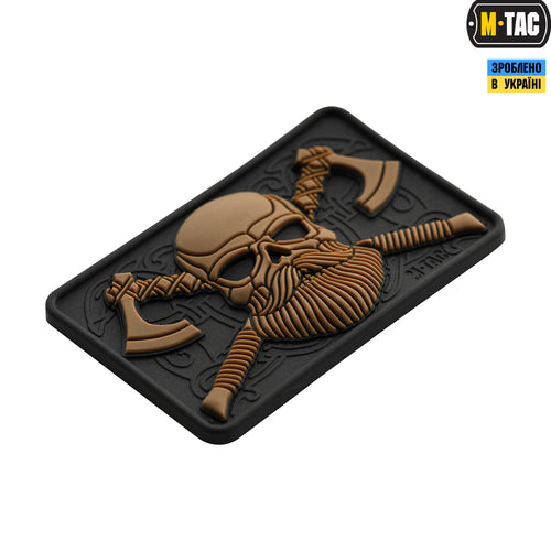 M-Tac нашивка Bearded Skull 3D ПВХ Black/Coyote