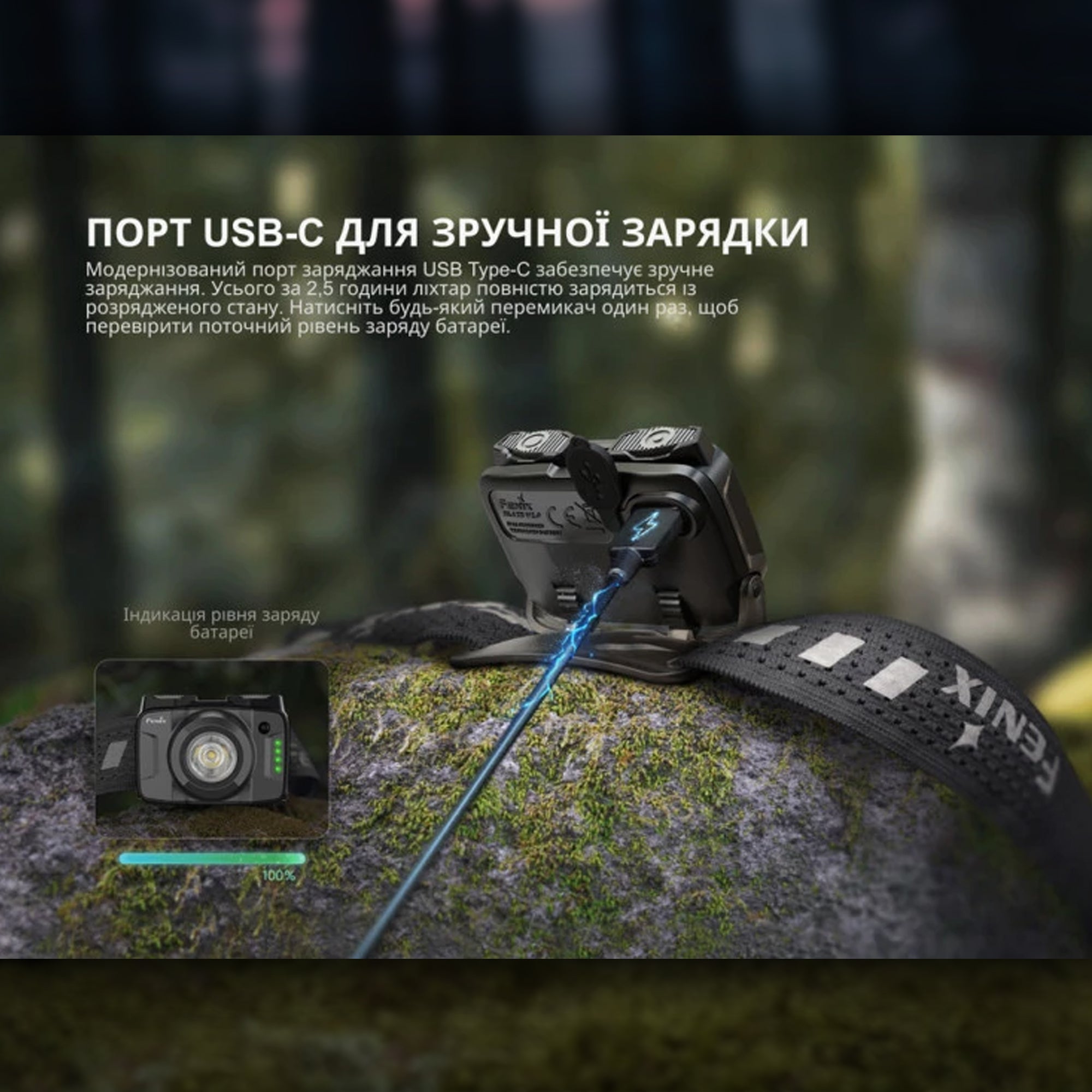 Fenix ліхтар налобний HL12 V2.0 сірий