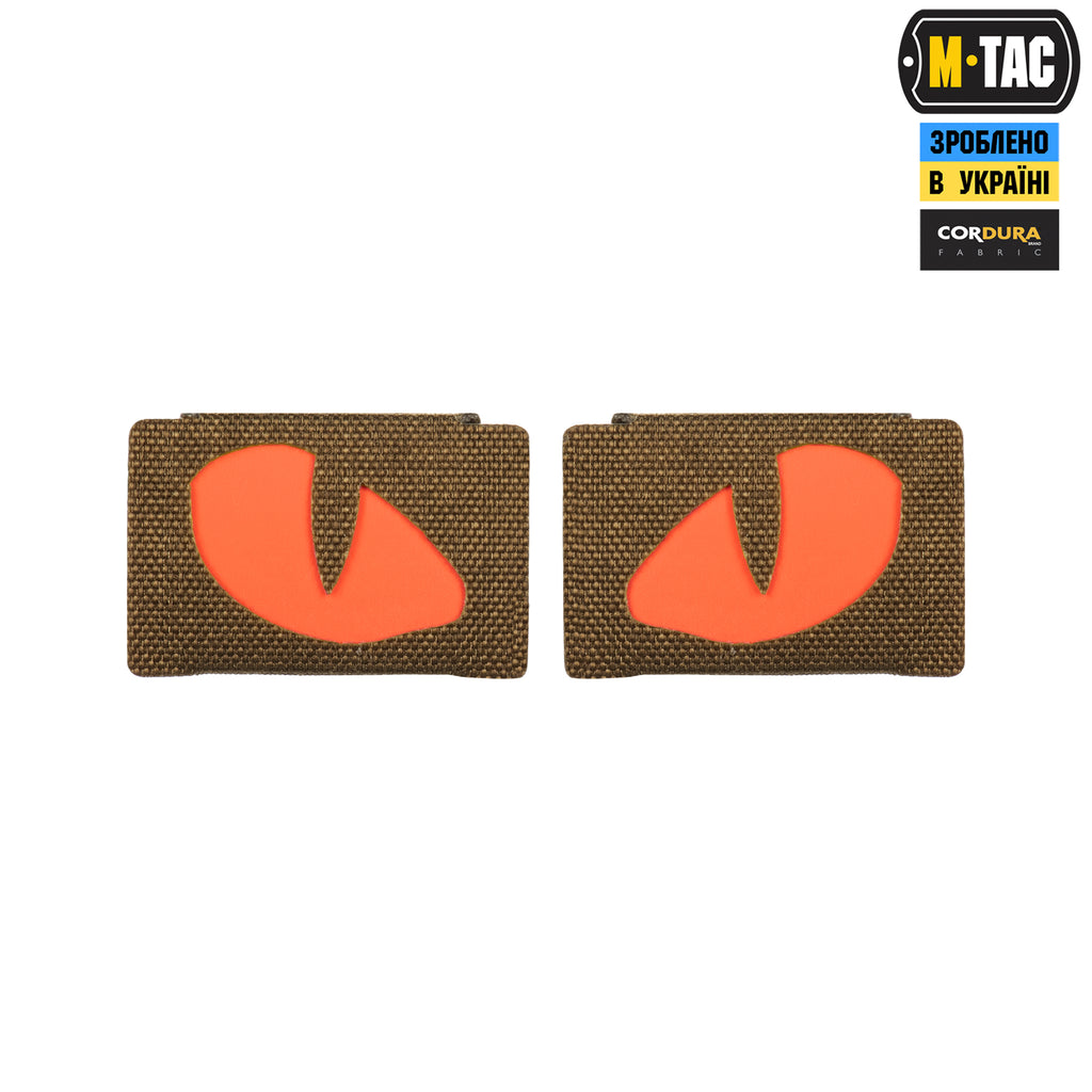 M-Tac нашивка Tiger Eyes Laser Cut (пара) Coyote/Red/GID