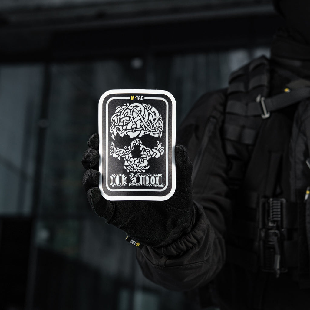 M-Tac наклейка Old School Large світловідбиваюча Black