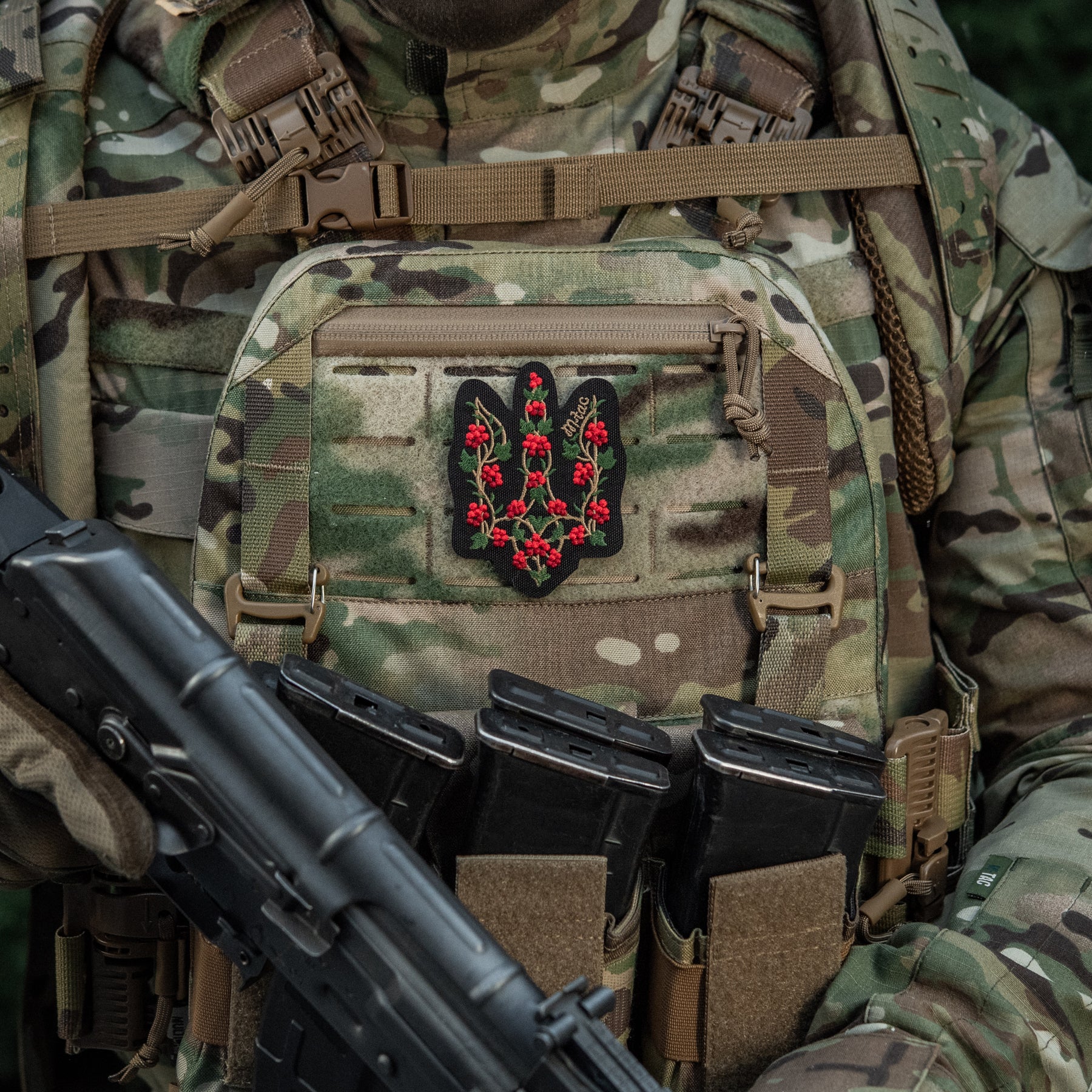 M-Tac нашивка Тризуб калина (вишивка) Black