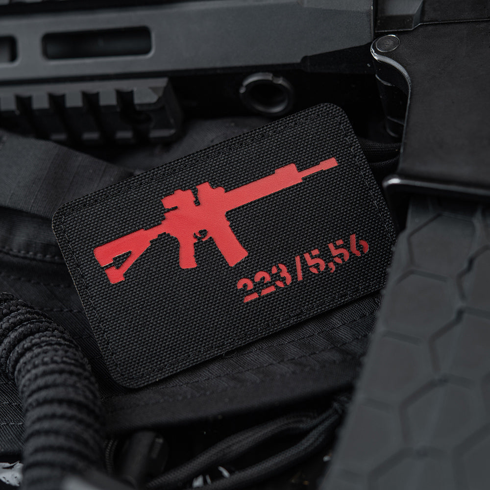 M-Tac нашивка AR-15 223/5,56 Laser Cut Black/Red