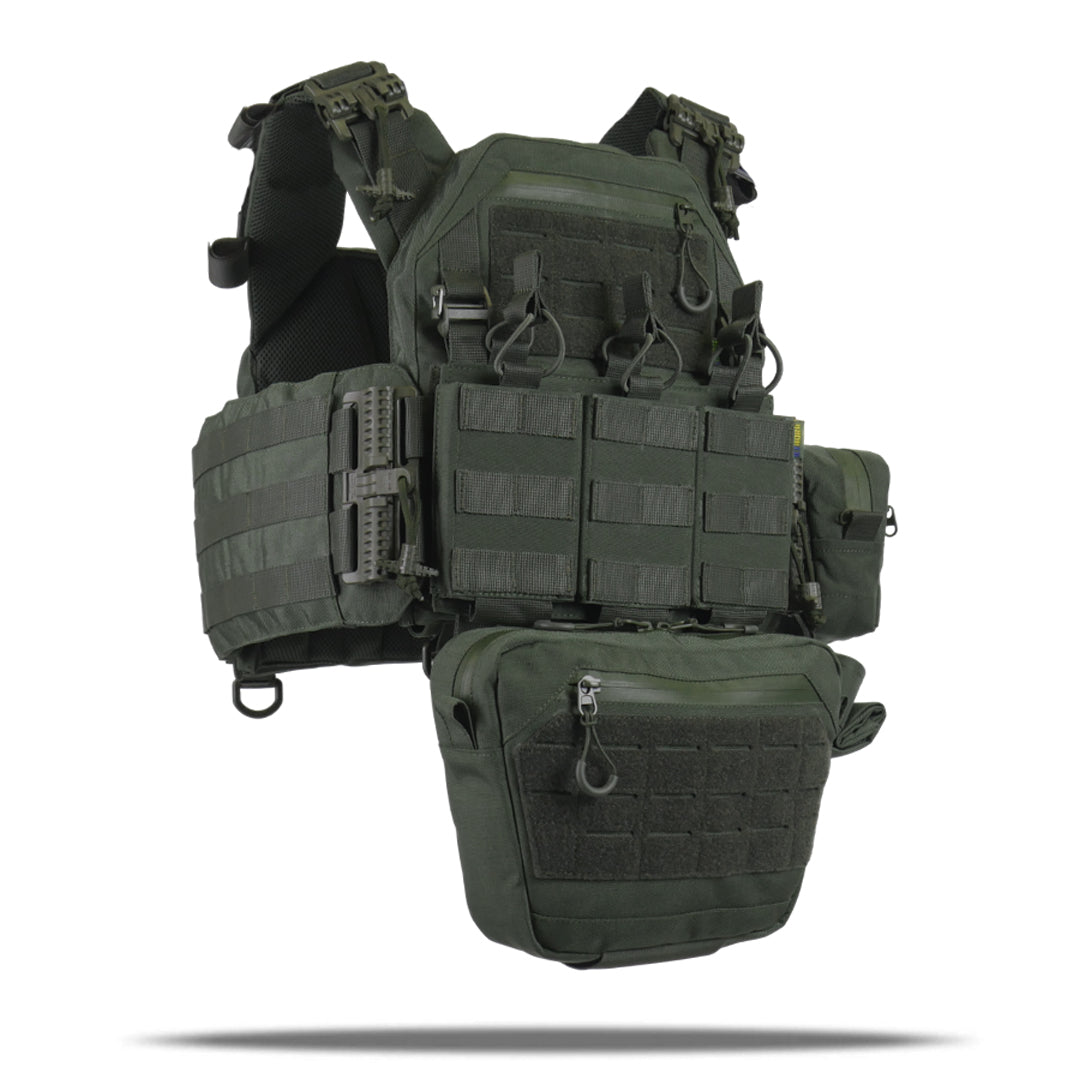 Комплект плитоноска Kiborg GU Gen.2 + 6 підсумків Хакі
