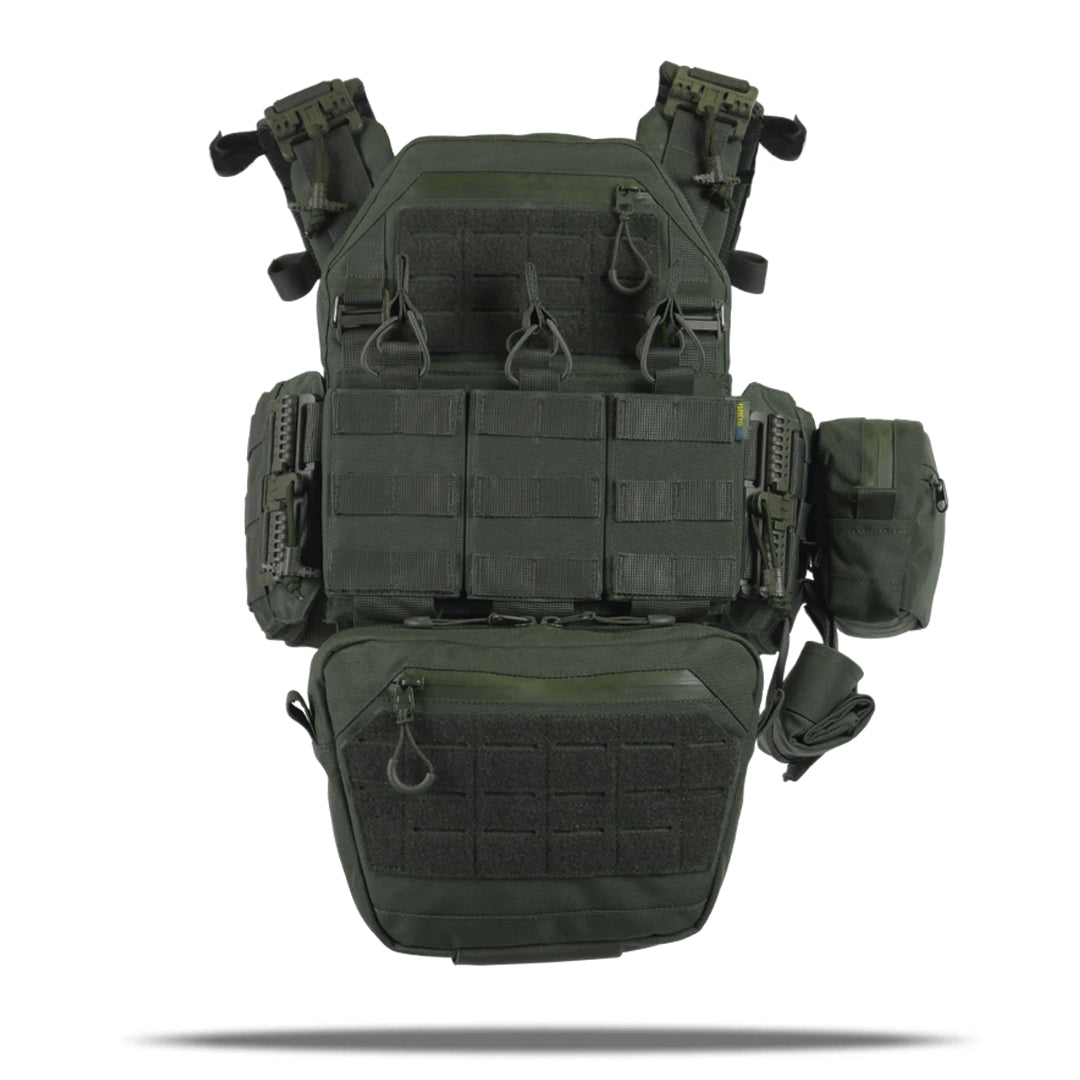 Комплект плитоноска Kiborg GU Gen.2 + 6 підсумків Хакі