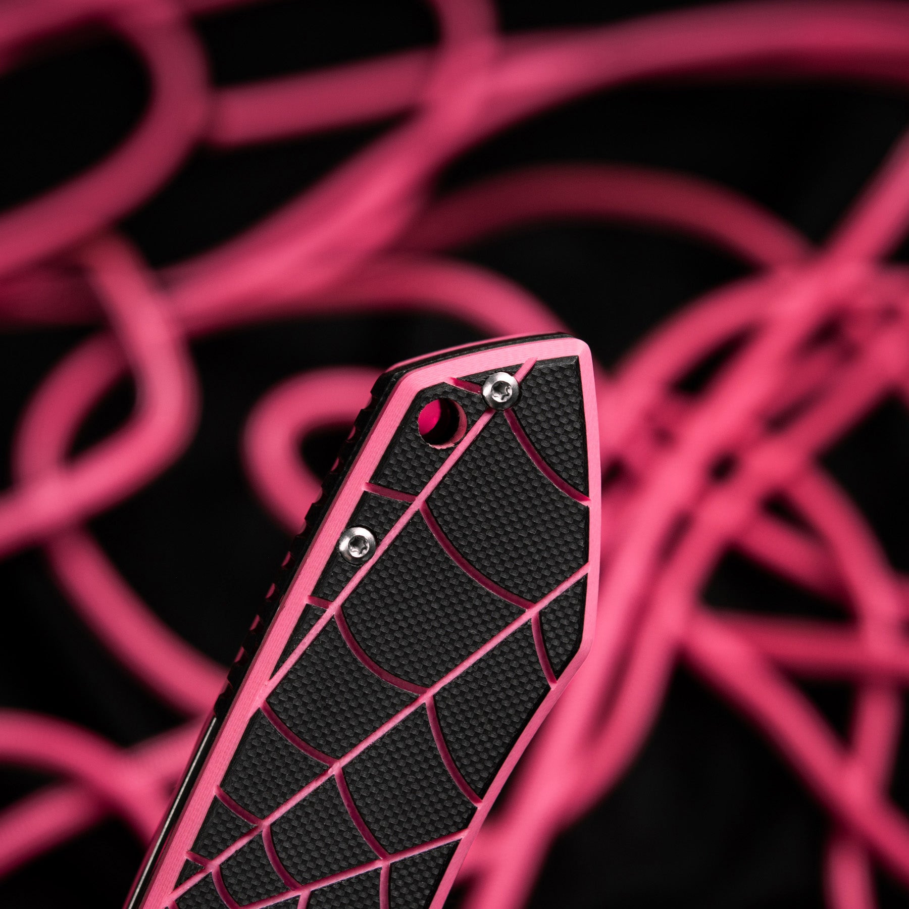 M-Tac ніж складний Type 12 Spider Web Black/Pink/Steel