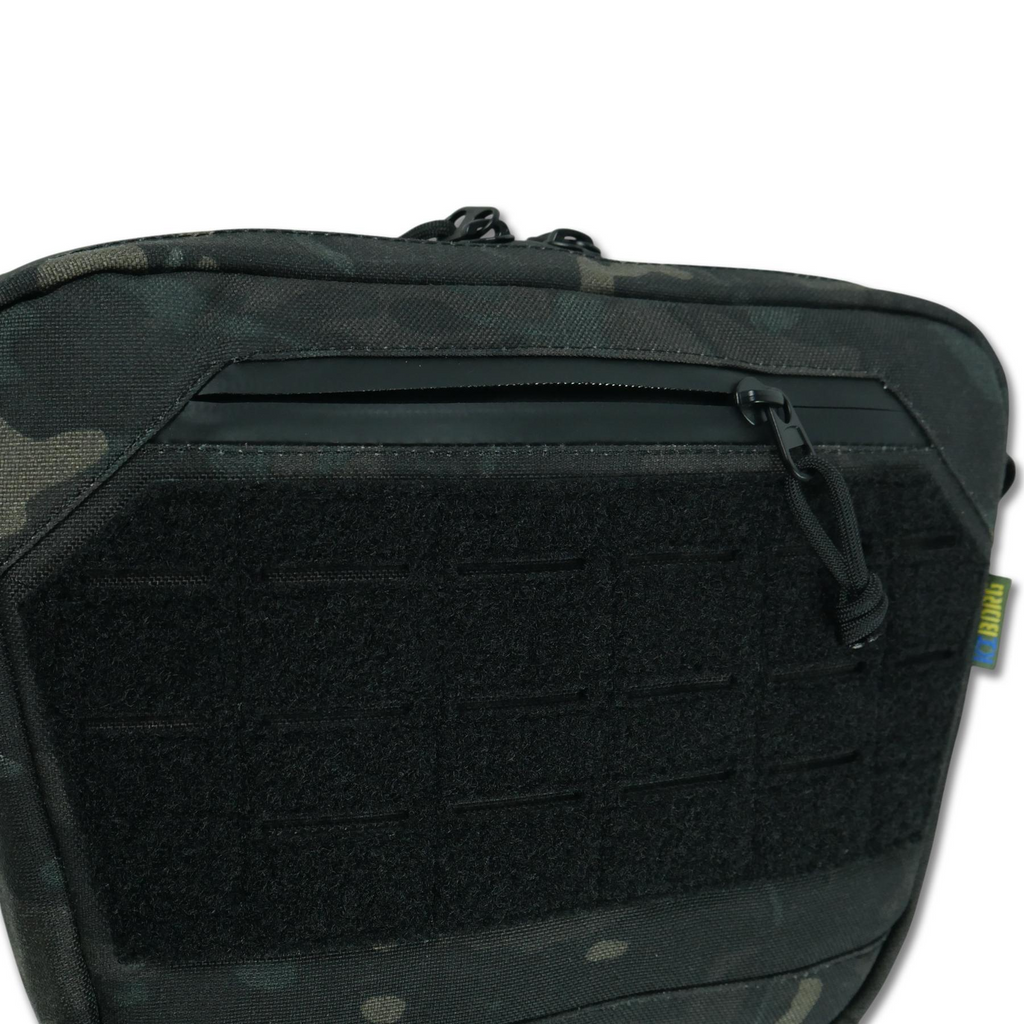 Сумка-напашник M Kiborg з балістичним пакетом 2 клас захисту PE Militex GU Сordura Black Multicam