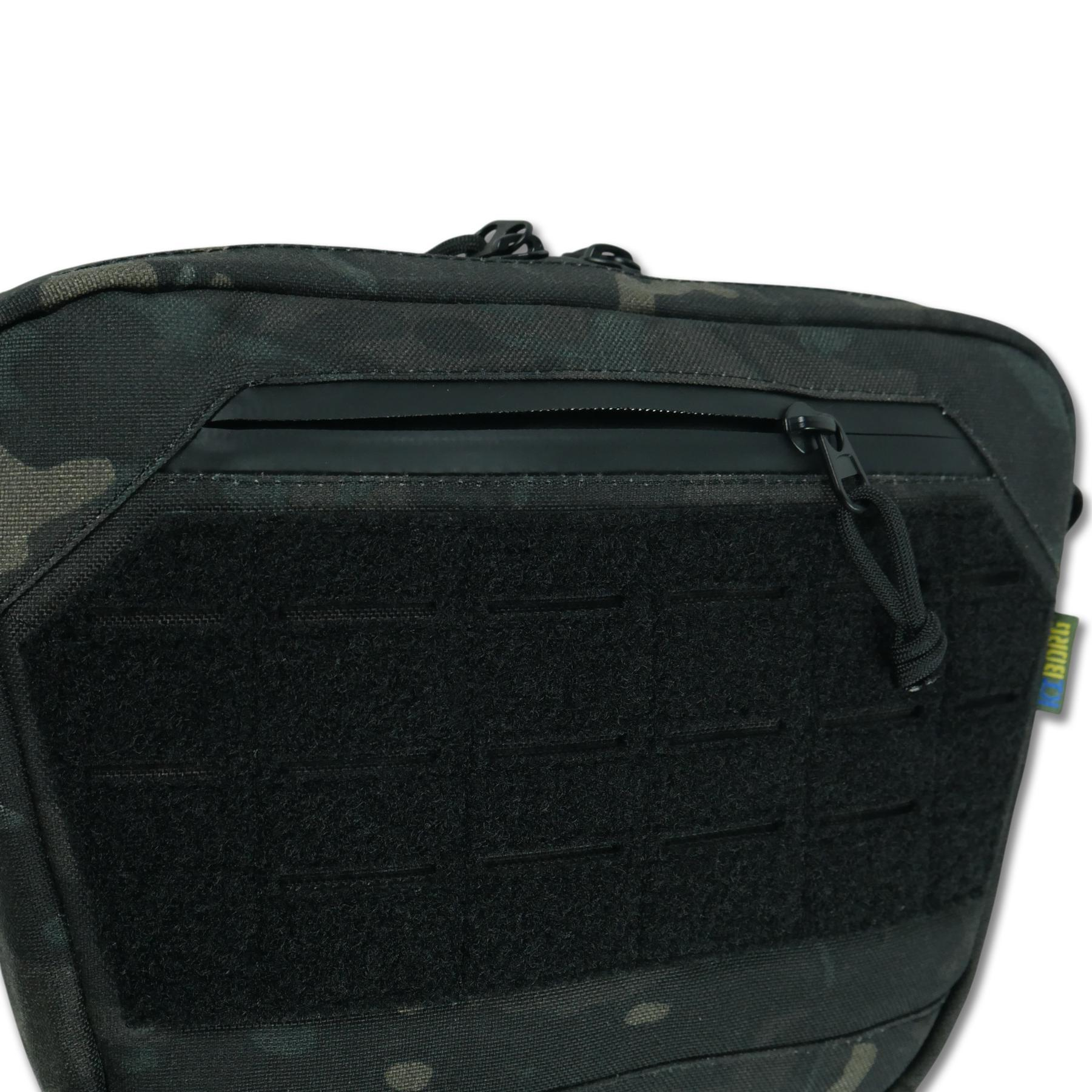Сумка-напашник M Kiborg з балістичним пакетом 2 клас захисту PE Militex GU Сordura Black Multicam