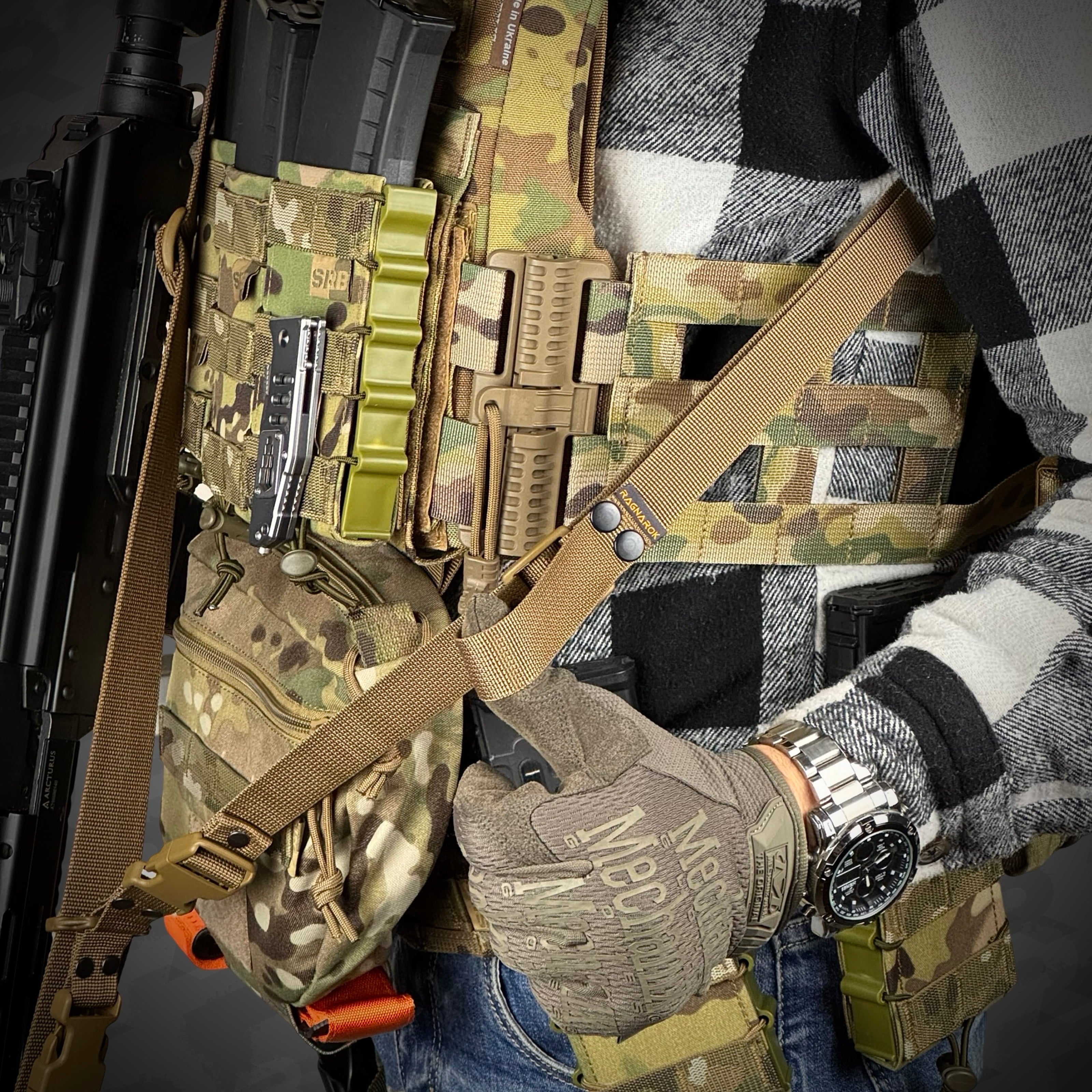 Ремінь збройовий триточковий RAGNAROK "Hel" Gen.II QD Койот