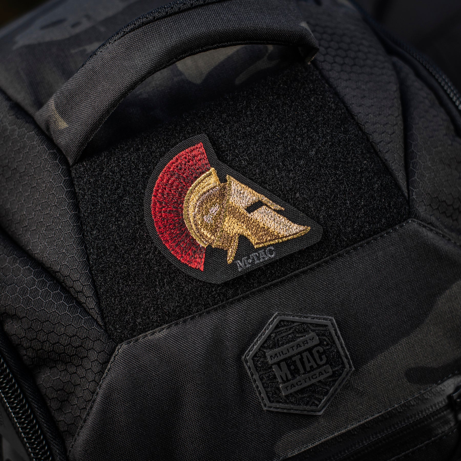 M-Tac нашивка Spartan Helmet (вишивка) Black