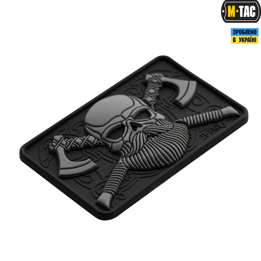 M-Tac нашивка Bearded Skull 3D ПВХ Black/Grey