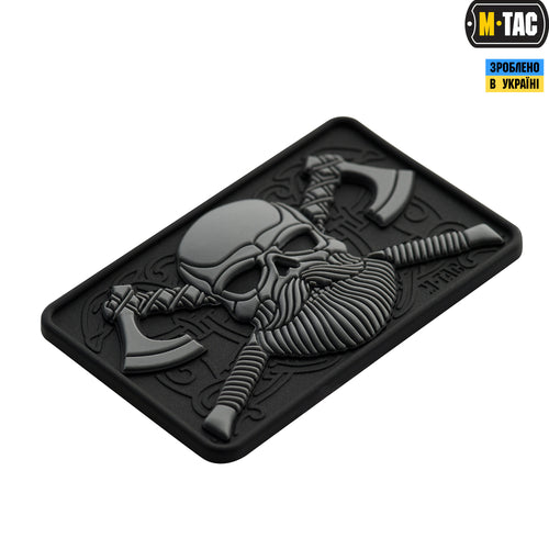 M-Tac нашивка Bearded Skull 3D ПВХ Black/Grey