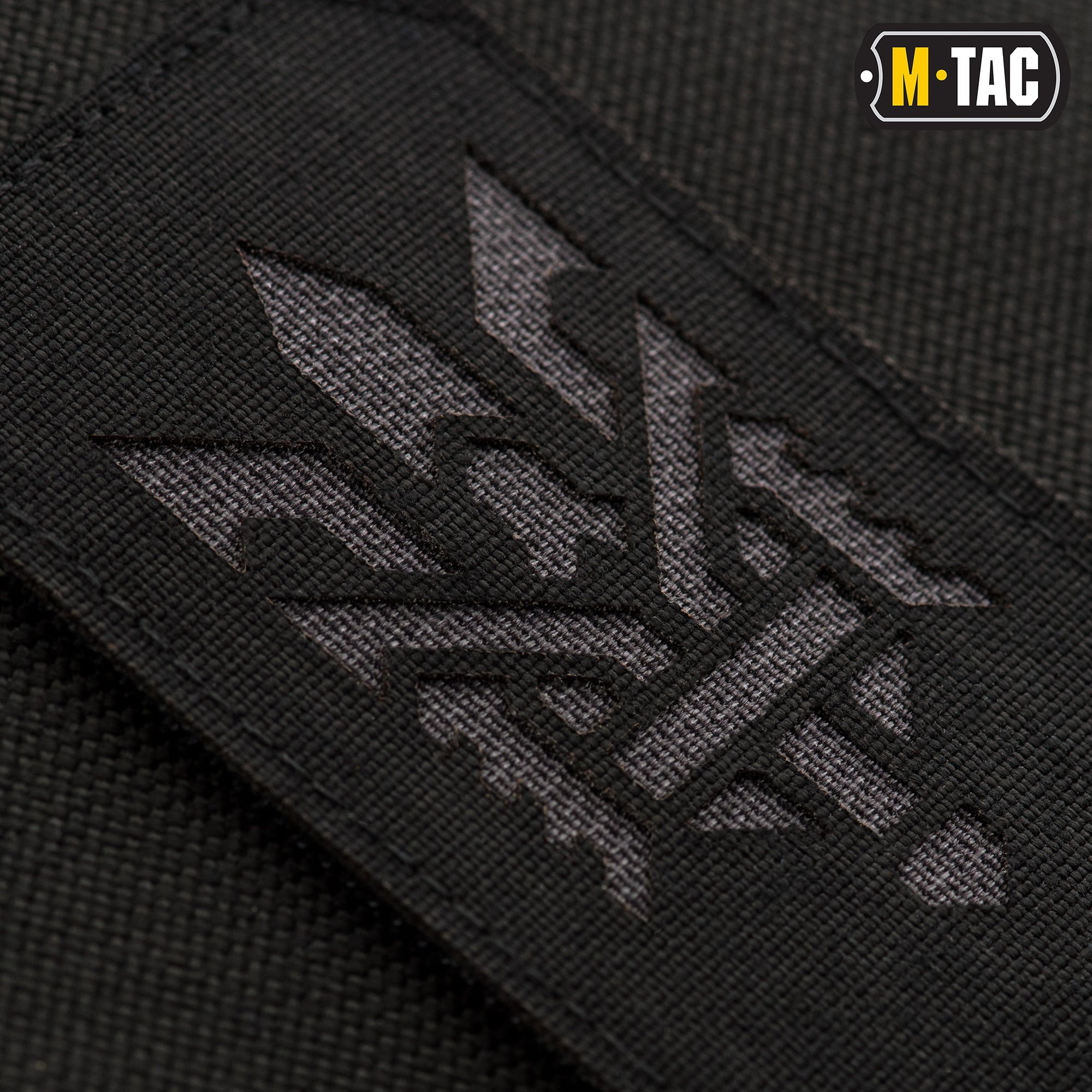 M-Tac нашивка Тризуб (стилізація) Laser Cut вертикальна Black/Grey