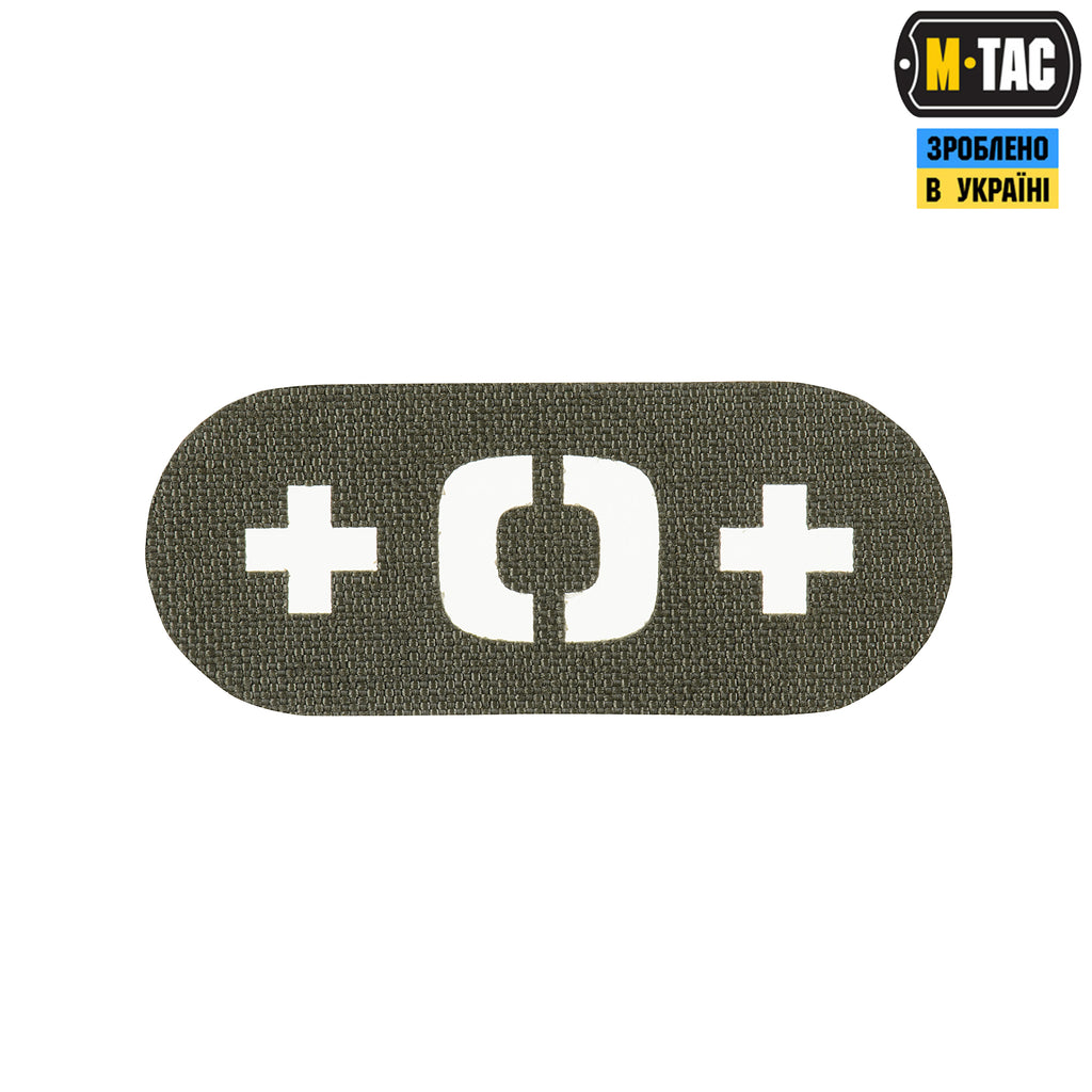 M-Tac нашивка група крові +0+ наскрізна Laser Cut Ranger Green