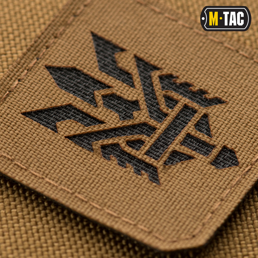 M-Tac нашивка Тризуб (стилізація) Laser Cut мала Coyote/Black