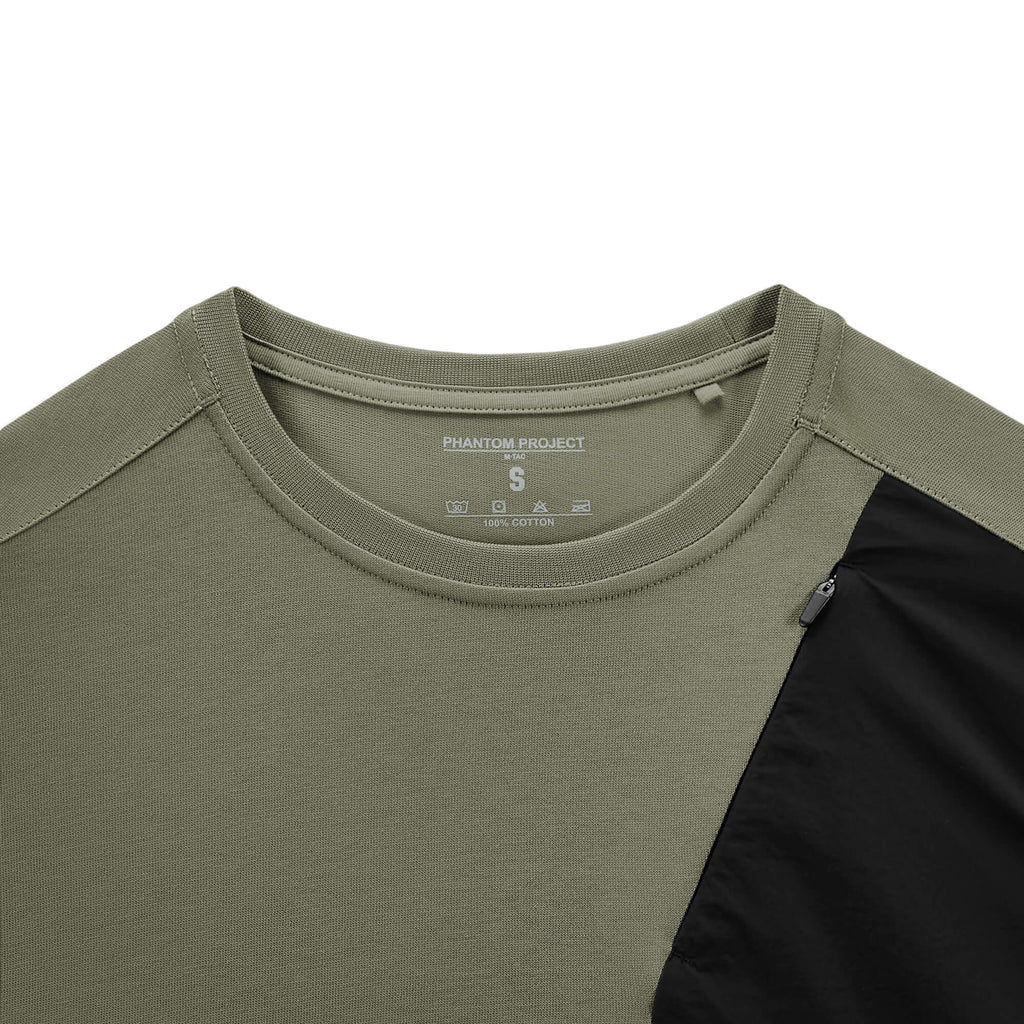 Phantom Project/M-Tac футболка Long Zipper combo Cotton Nylon Light Olive