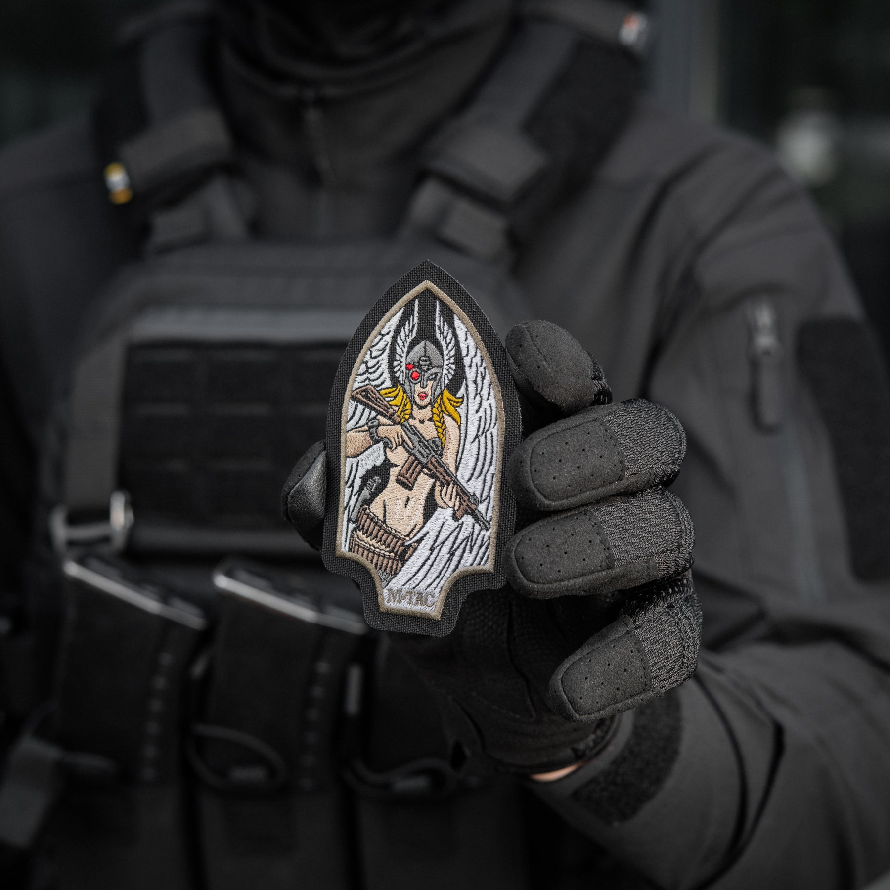 M-Tac нашивка Valkyrie (вишивка) Black/Ranger Green