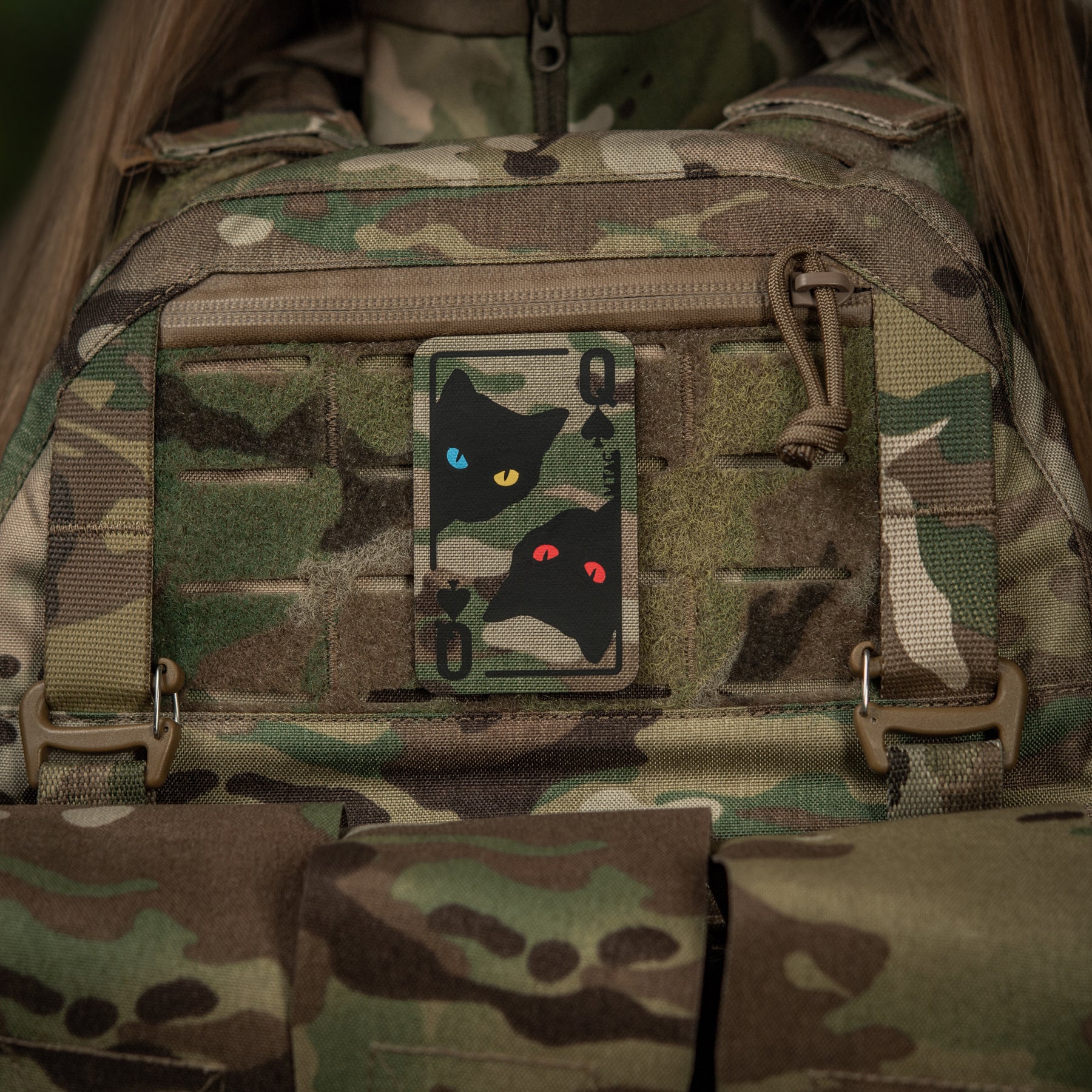 M-Tac нашивка Queen of spades Multicam/Black