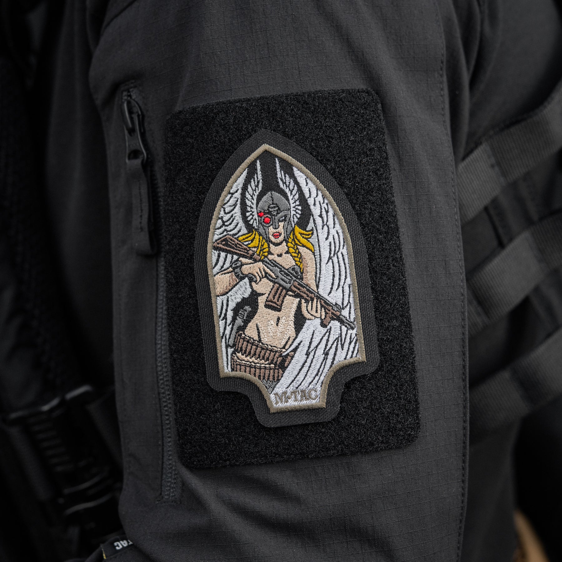 M-Tac нашивка Valkyrie (вишивка) Black/Ranger Green