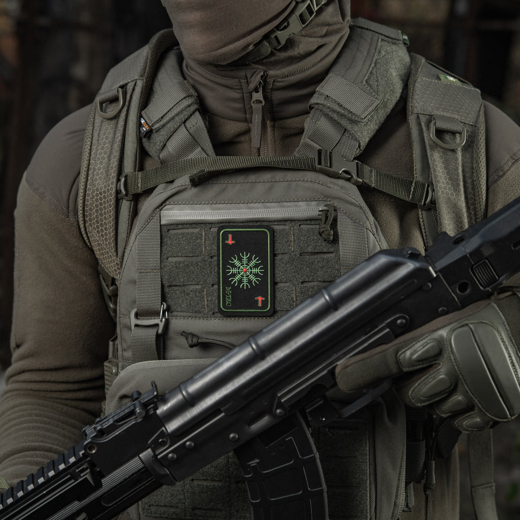M-Tac нашивка карта Компас Вікінгів (вишивка) Black/Olive