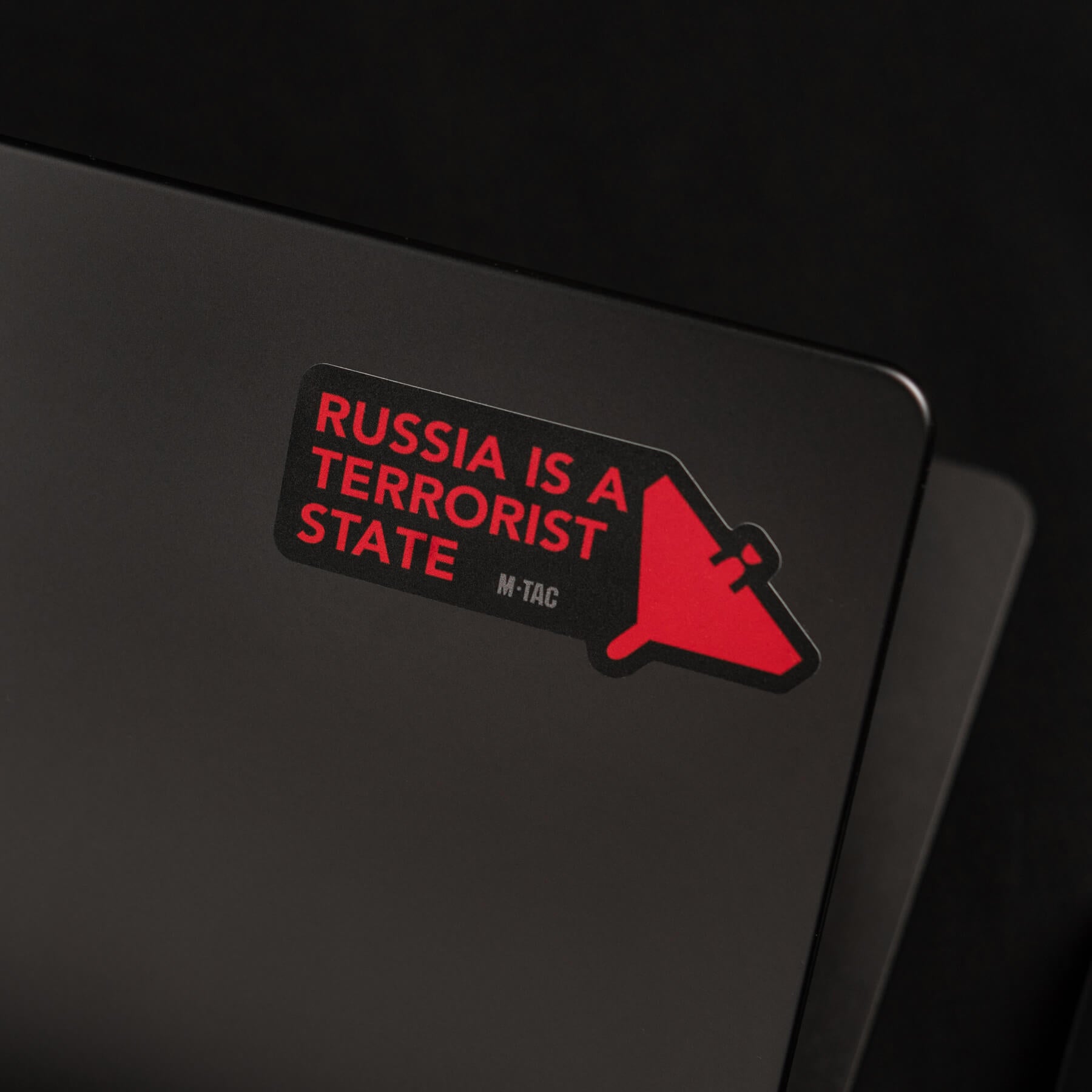 M-Tac наклейка russia is a terrorist state Small Black