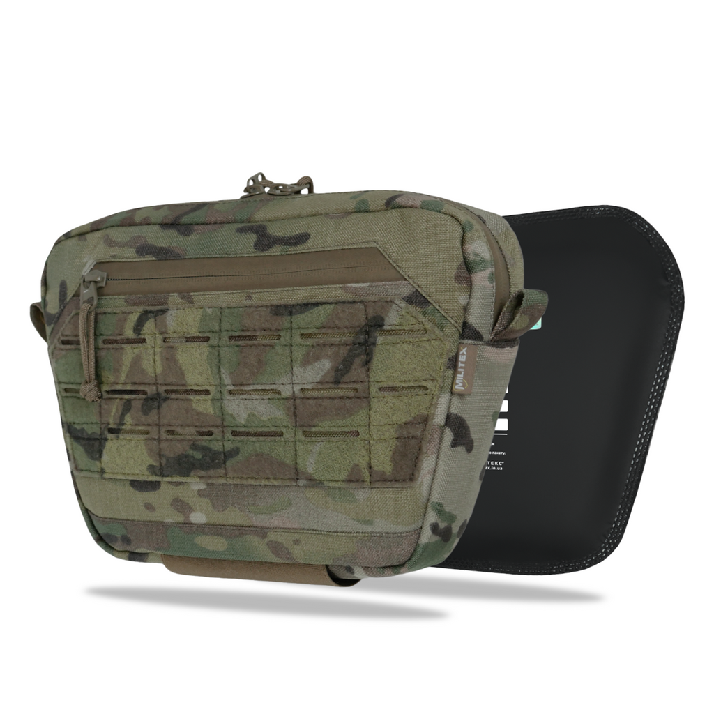 Комплект сумка-напашник M Мультикам + балістичним захистом 2 класу Cordura original USA Militex