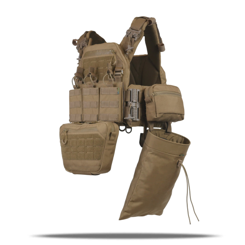 Комплект плитоноска Kiborg GU Gen.2 + 6 підсумків Койот