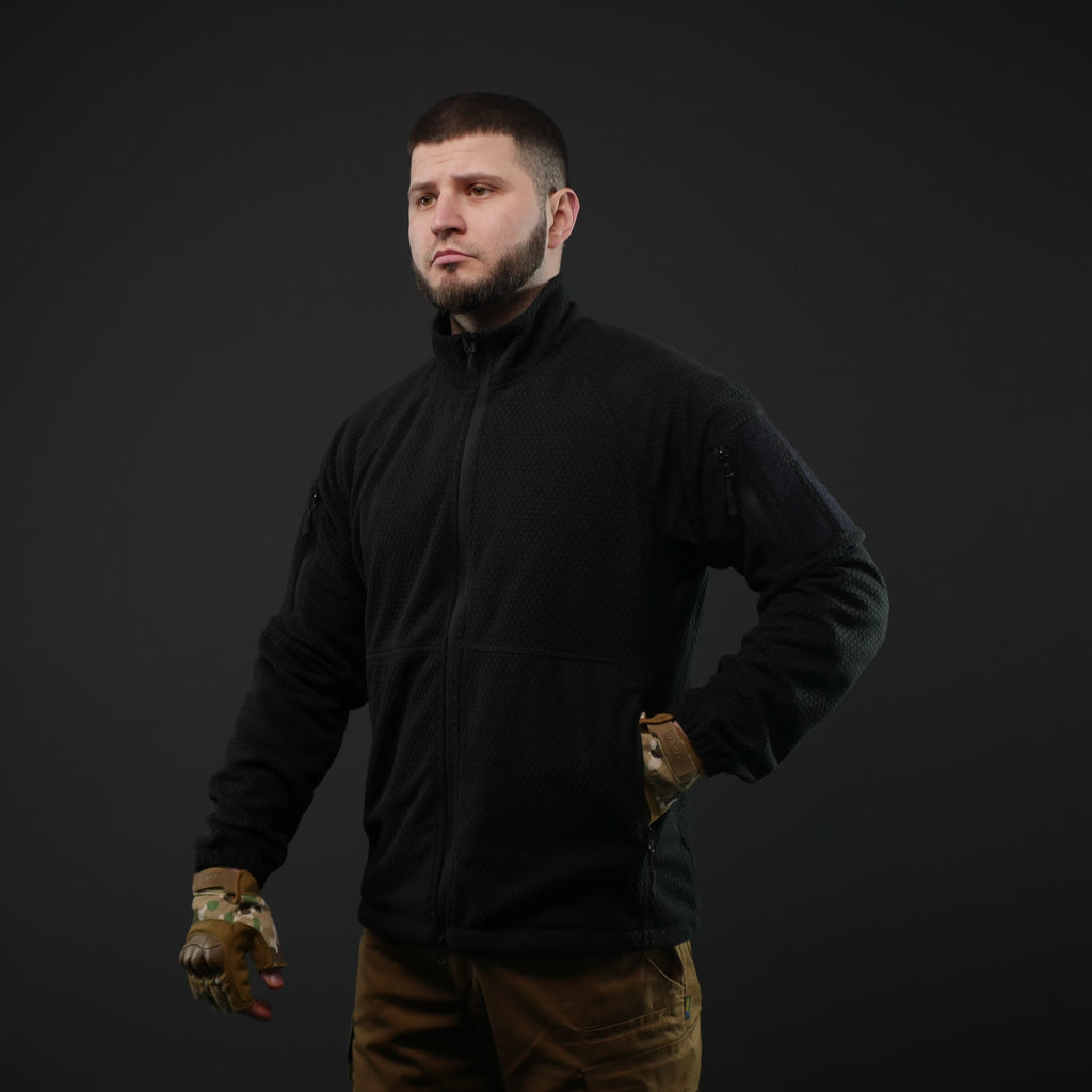 Вітрозахисна флісова кофта Militex mod. 6 — Чорна