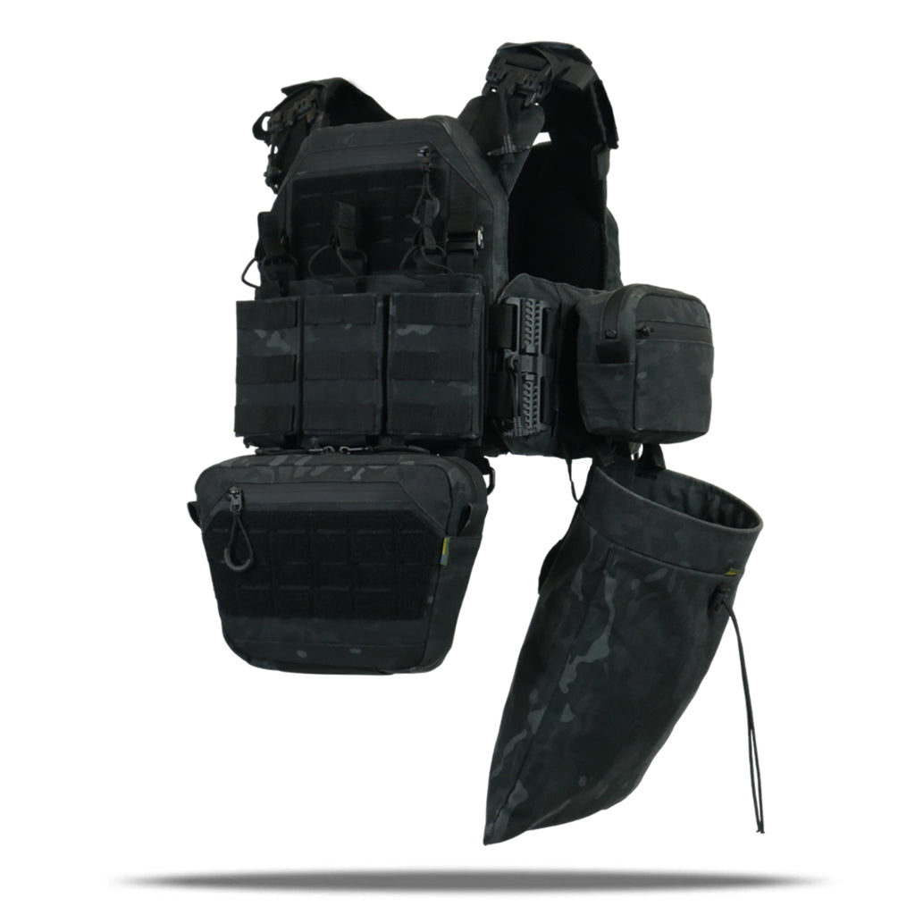 Комплект плитоноска Kiborg GU Gen.2 + 6 підсумків Чорний Мультикам