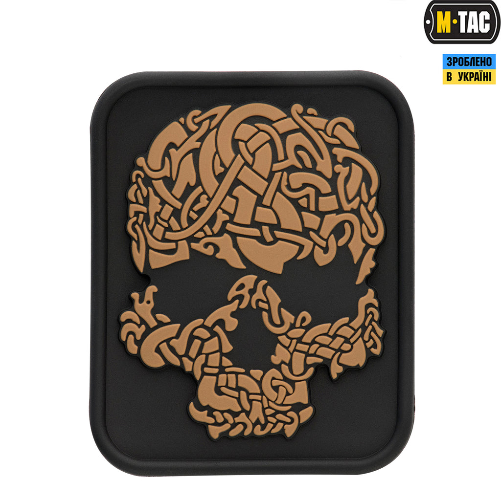 M-Tac нашивка Viking Skull ПВХ чорний/койот