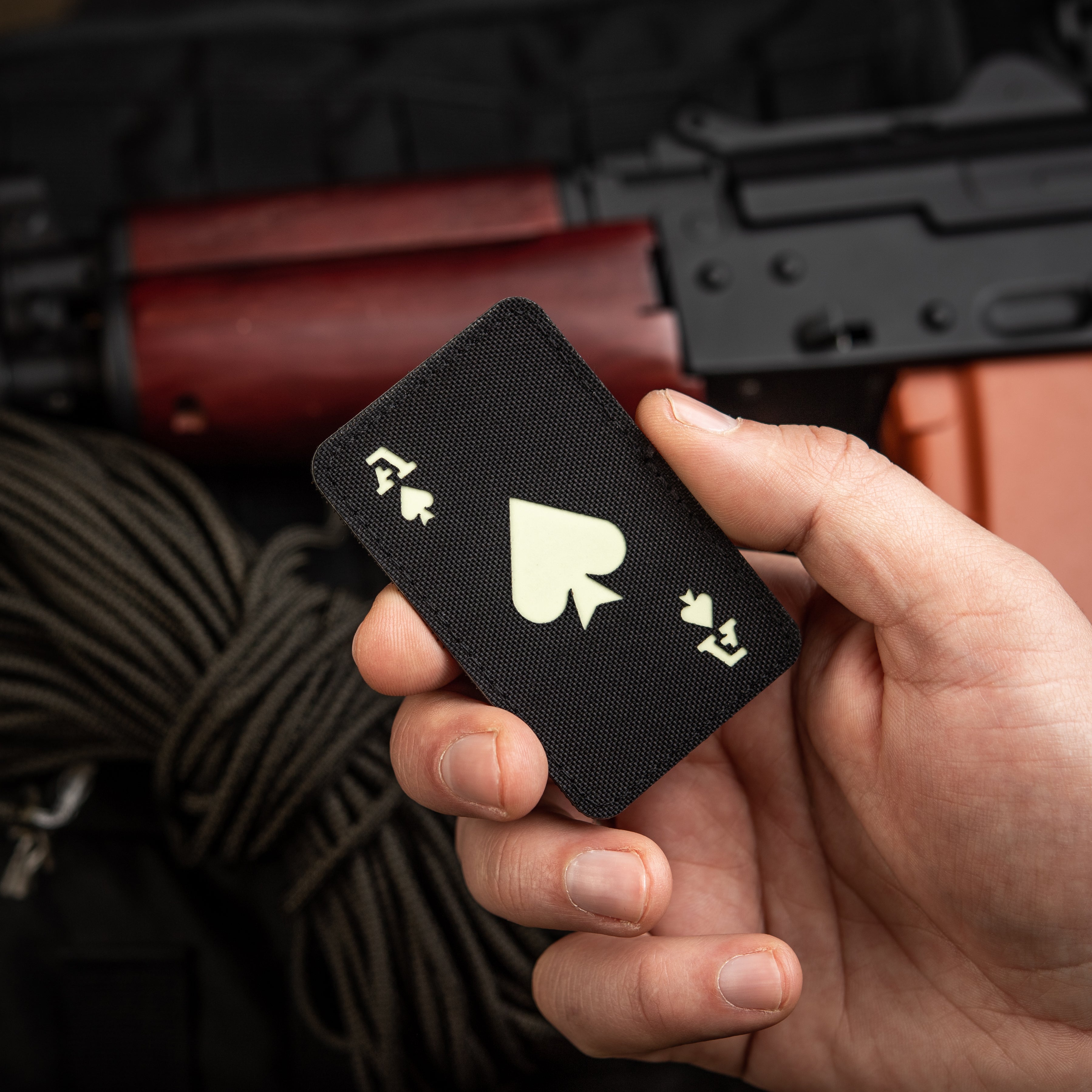 M-Tac нашивка Ace of Spades Laser Cut Black/світлонакопичувач