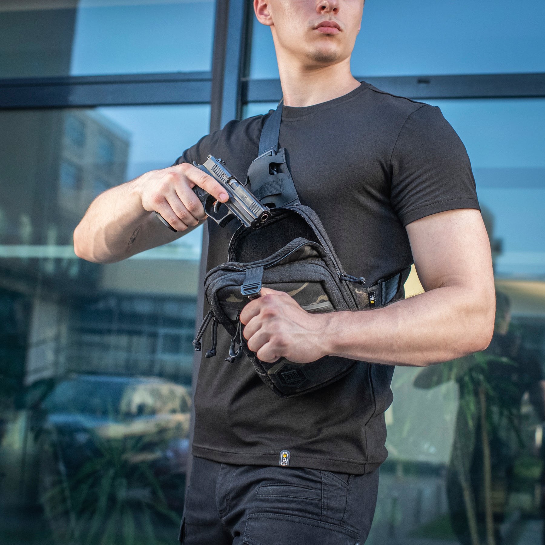 M-Tac сумка Sling Pistol Bag Elite Hex Multicam Black/Black