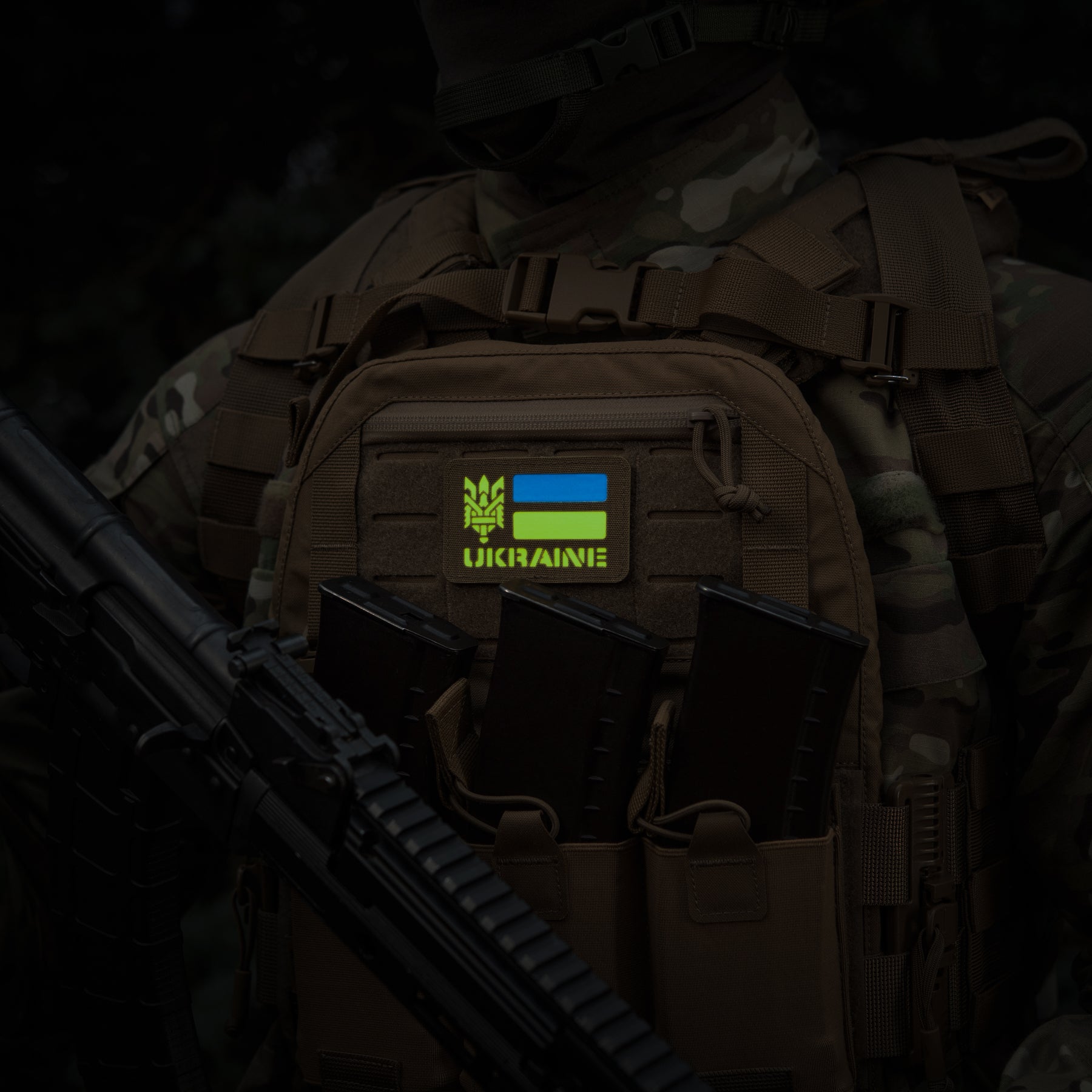 M-Tac нашивка Ukraine (с Тризубом) Laser Cut Coyote/Yellow/Blue/GID
