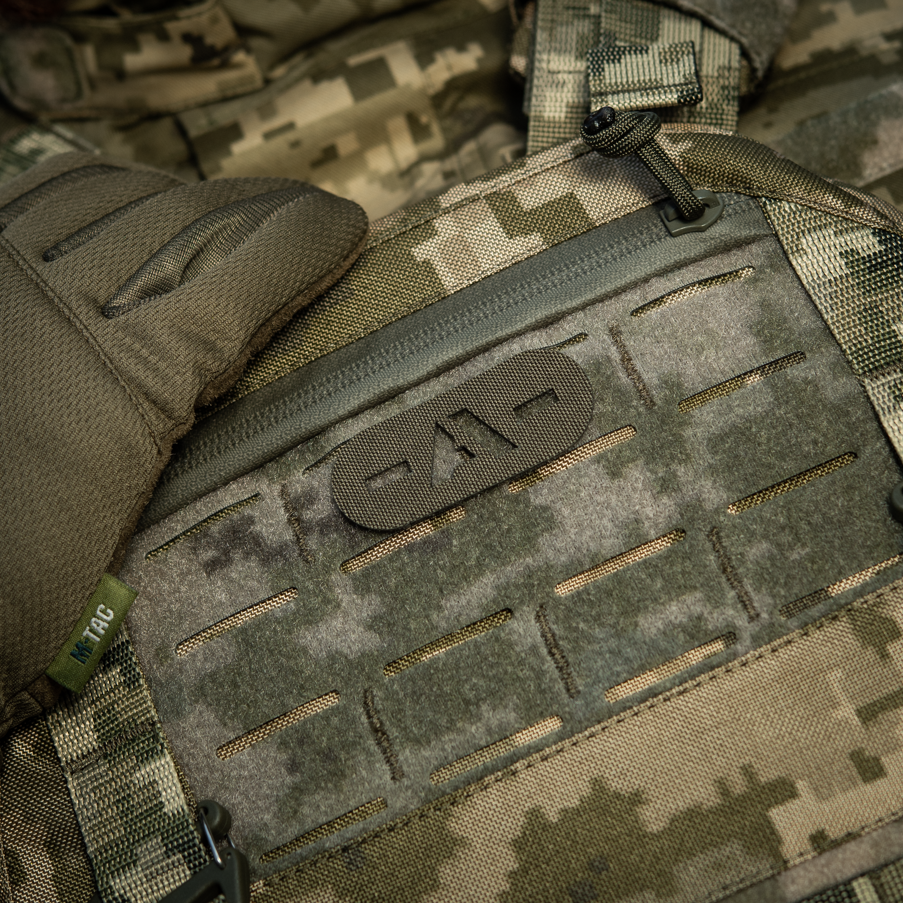 M-Tac нашивка група крові -A- наскрізна Laser Cut Ranger Green