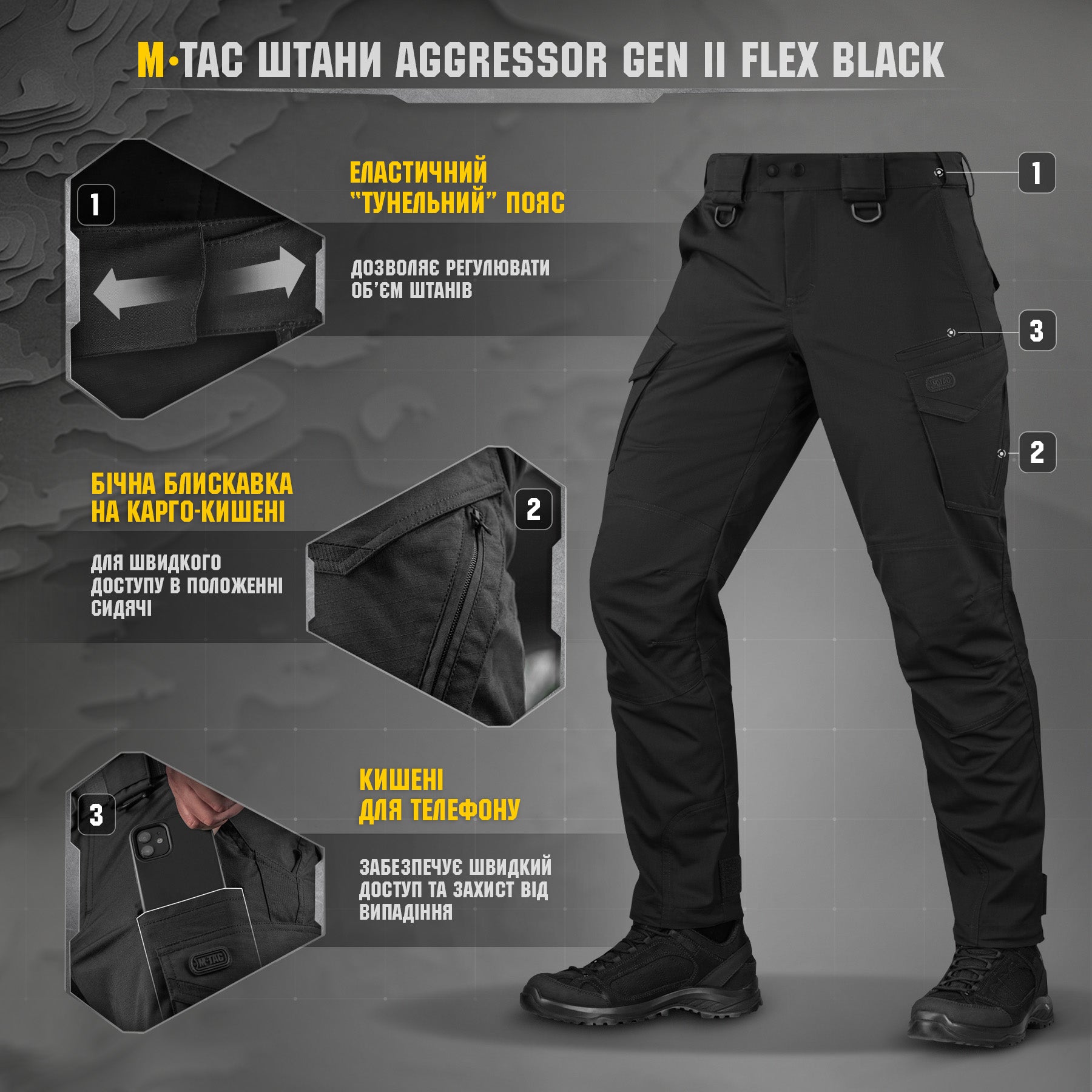 M-Tac штани Aggressor Gen II Flex Black