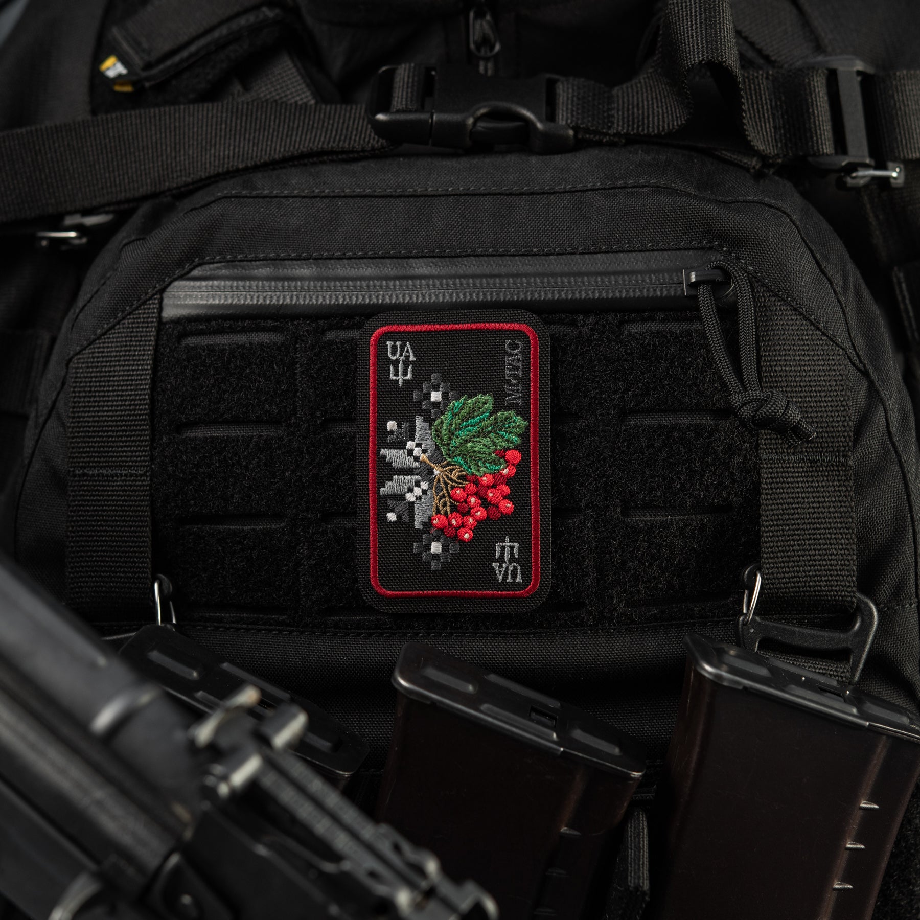M-Tac нашивка Орнамент Калина (вишивка) Black/Red