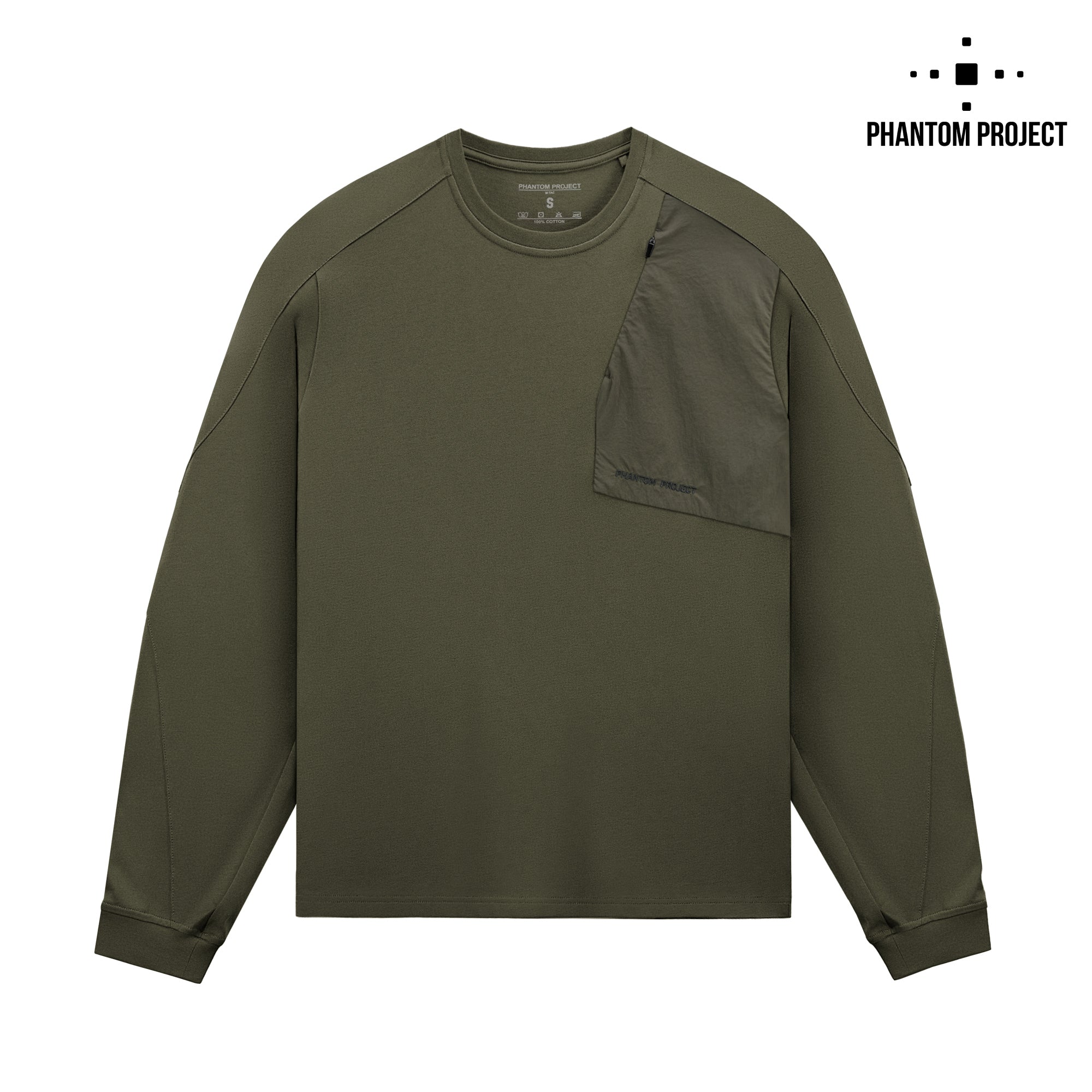 Phantom Project/M-Tac футболка Long Zipper combo Cotton Nylon Ranger Green