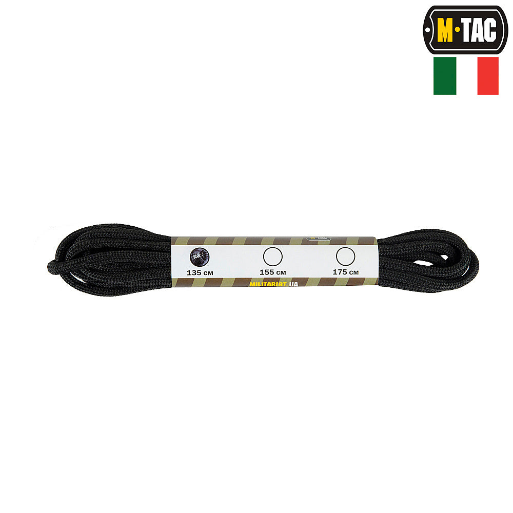 M-Tac шнурки з водовідштовхувальним просоченням (Італія) чорні 135 см