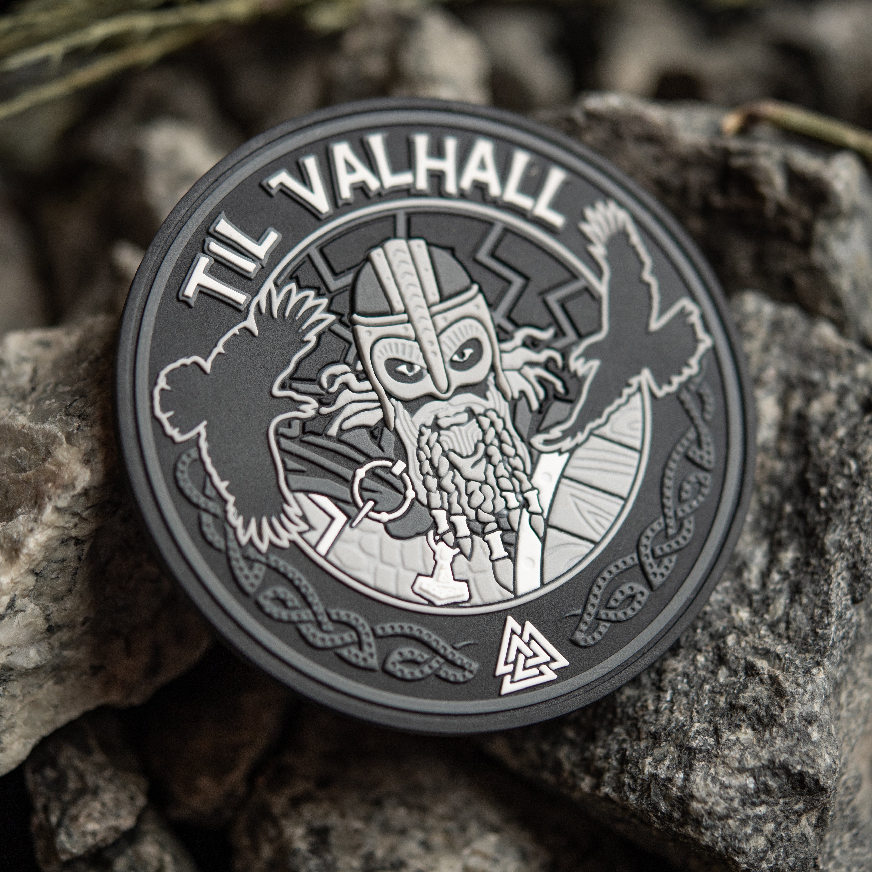 M-Tac нашивка Til Valhall ПВХ сіро-чорна