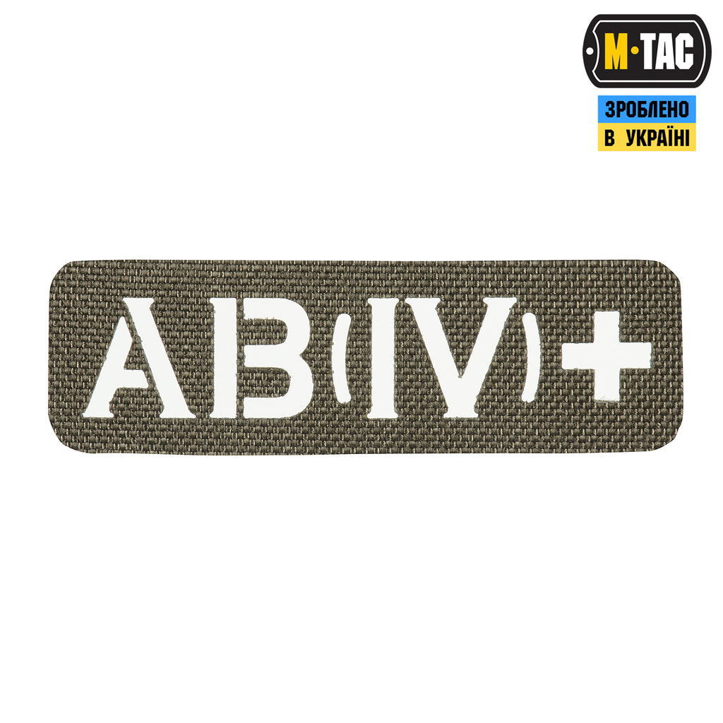 M-Tac нашивка група крові AB (IV) + наскрізна Laser Cut 25х80 Ranger Green