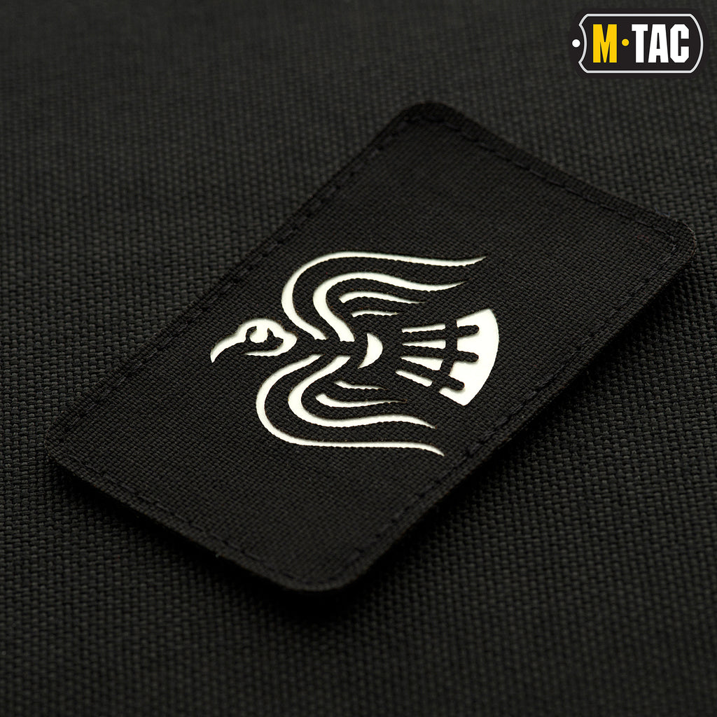 M-Tac нашивка Знамя Ворона Laser Cut Black/світлонакопичувач