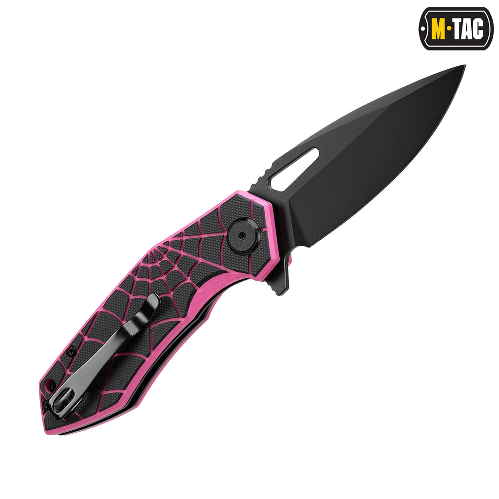M-Tac ніж складний Type 12 Spider Web Black/Pink