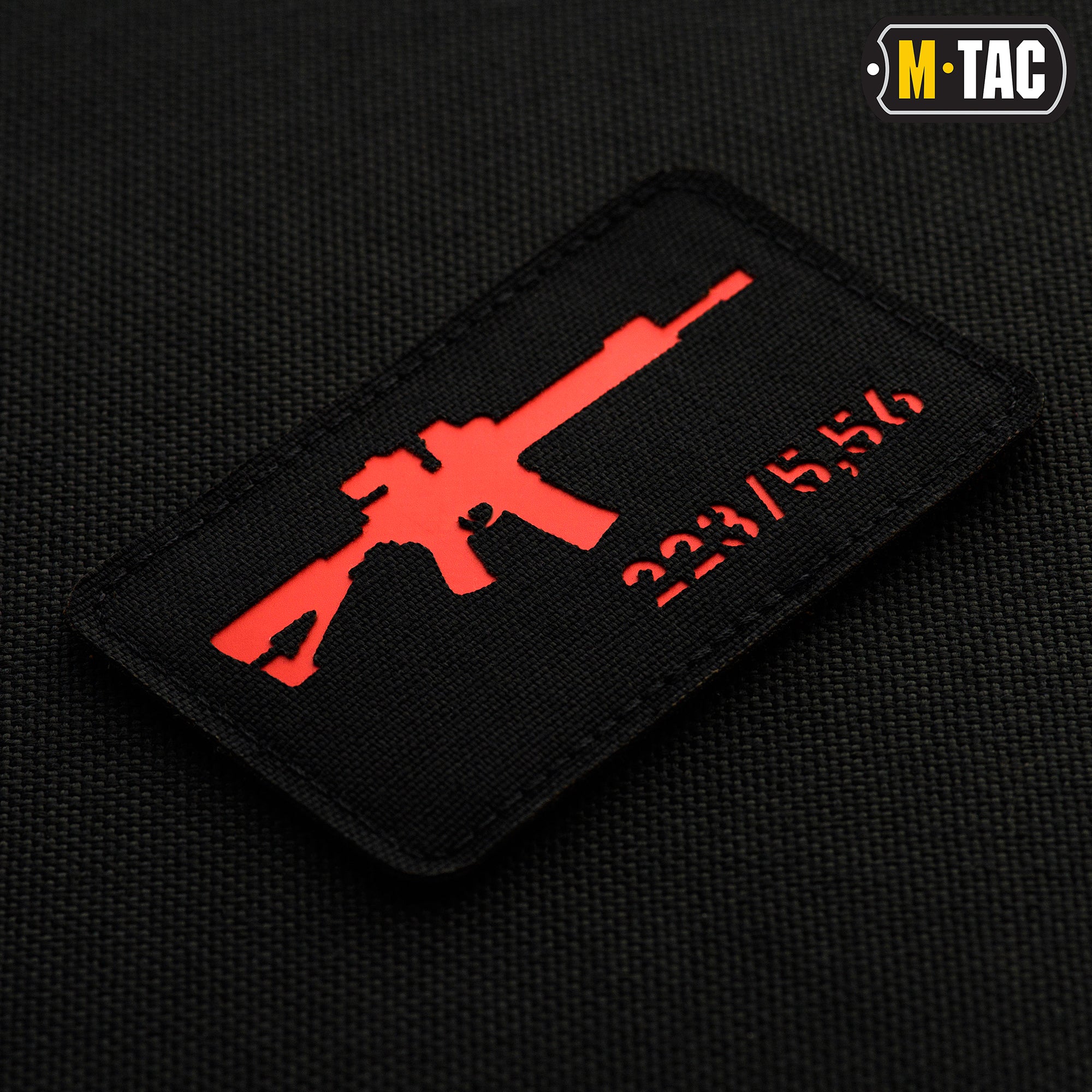 M-Tac нашивка AR-15 223/5,56 Laser Cut Black/Red