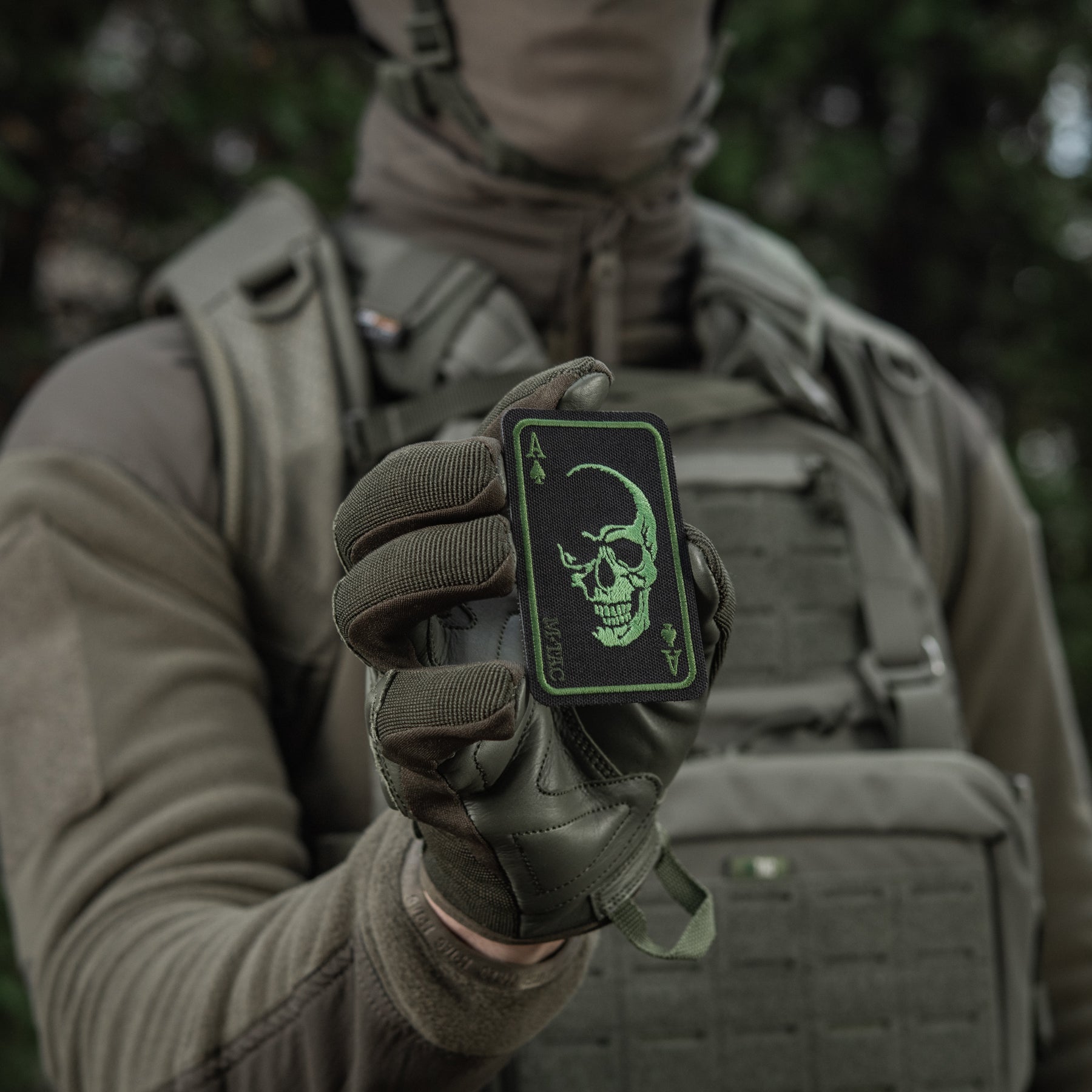 M-Tac нашивка Face of war (вишивка) Black/Olive